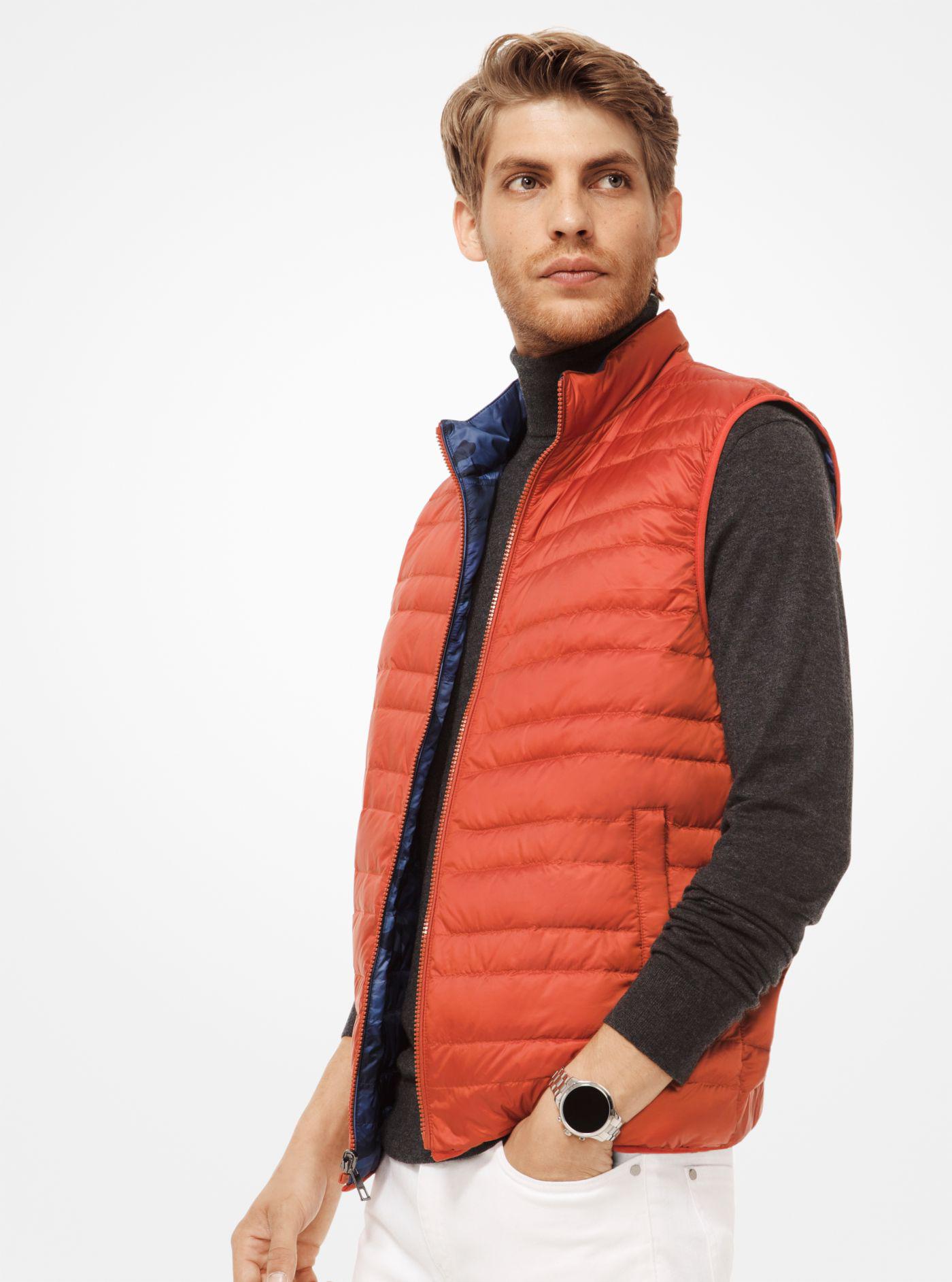 Michael Kors Lightweight Reversible Puffer Vest for Men | Lyst