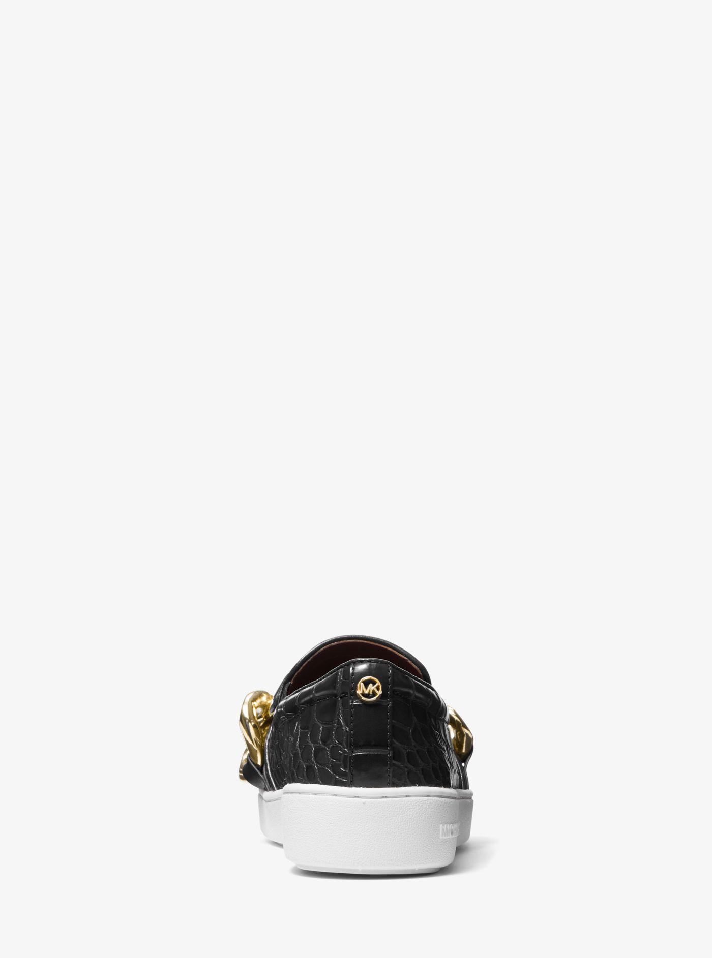 keating crocodile embossed slide sneaker