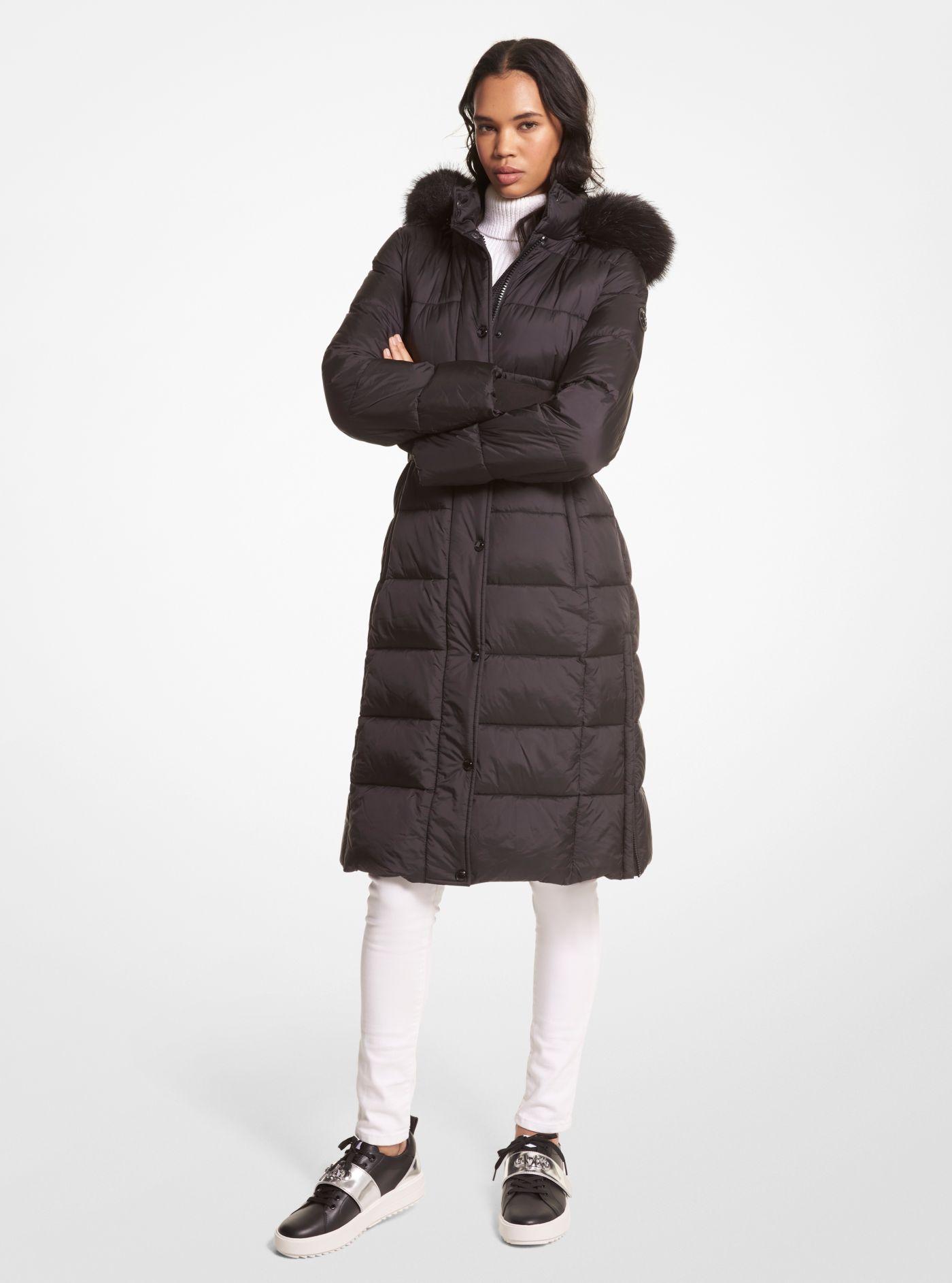 Michael kors discount black quilted coat