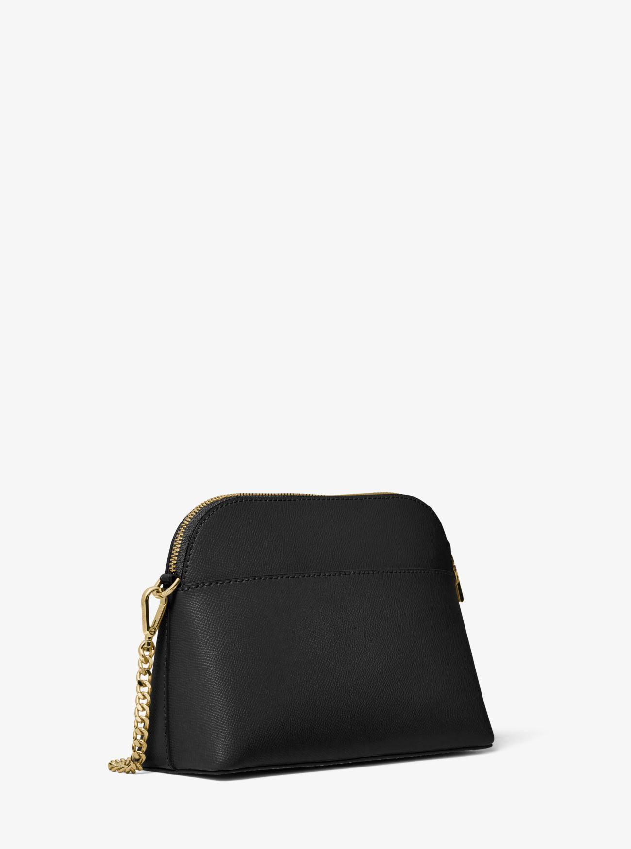 Michael Kors Large Crossgrain Leather Dome Crossbody Bag in Black Lyst