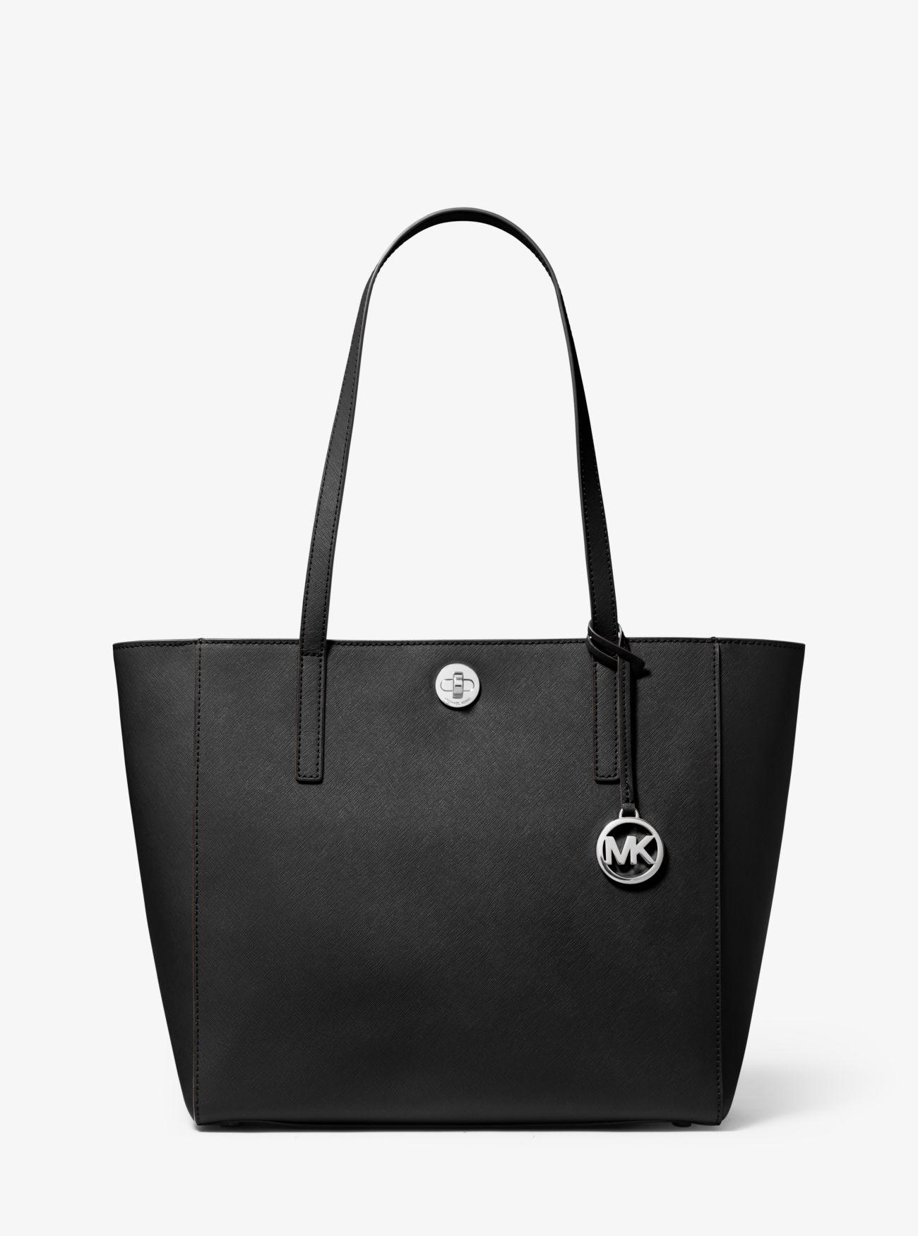 Michael Kors Synthetic Rivington Large Saffiano Leather Tote Bag in Black - Lyst