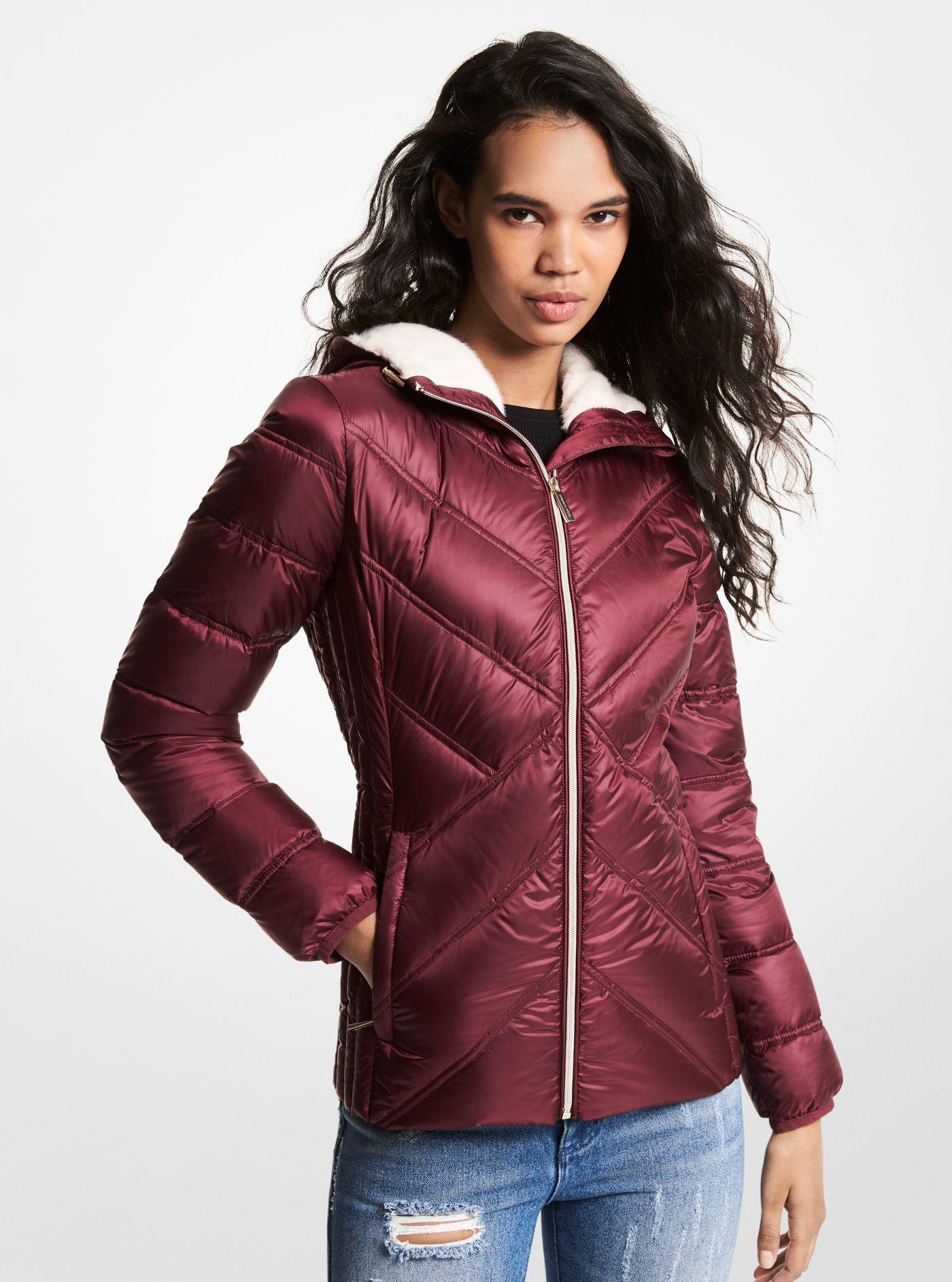 michael michael kors quilted nylon packable puffer coat