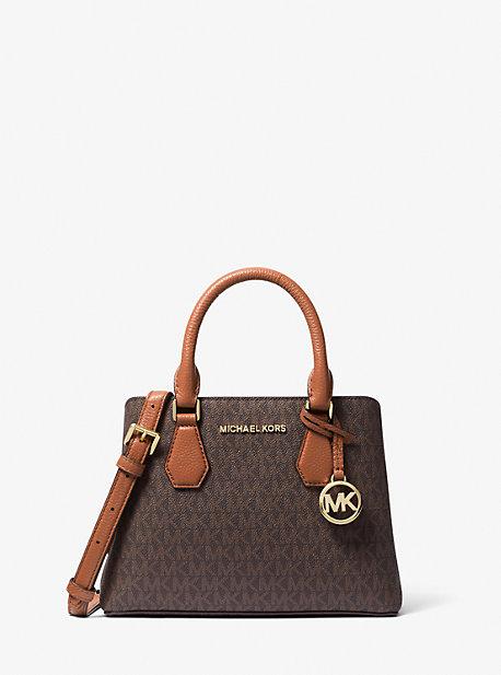 MICHAEL Michael Kors Camille Small Logo And Leather Satchel in Brown Lyst UK
