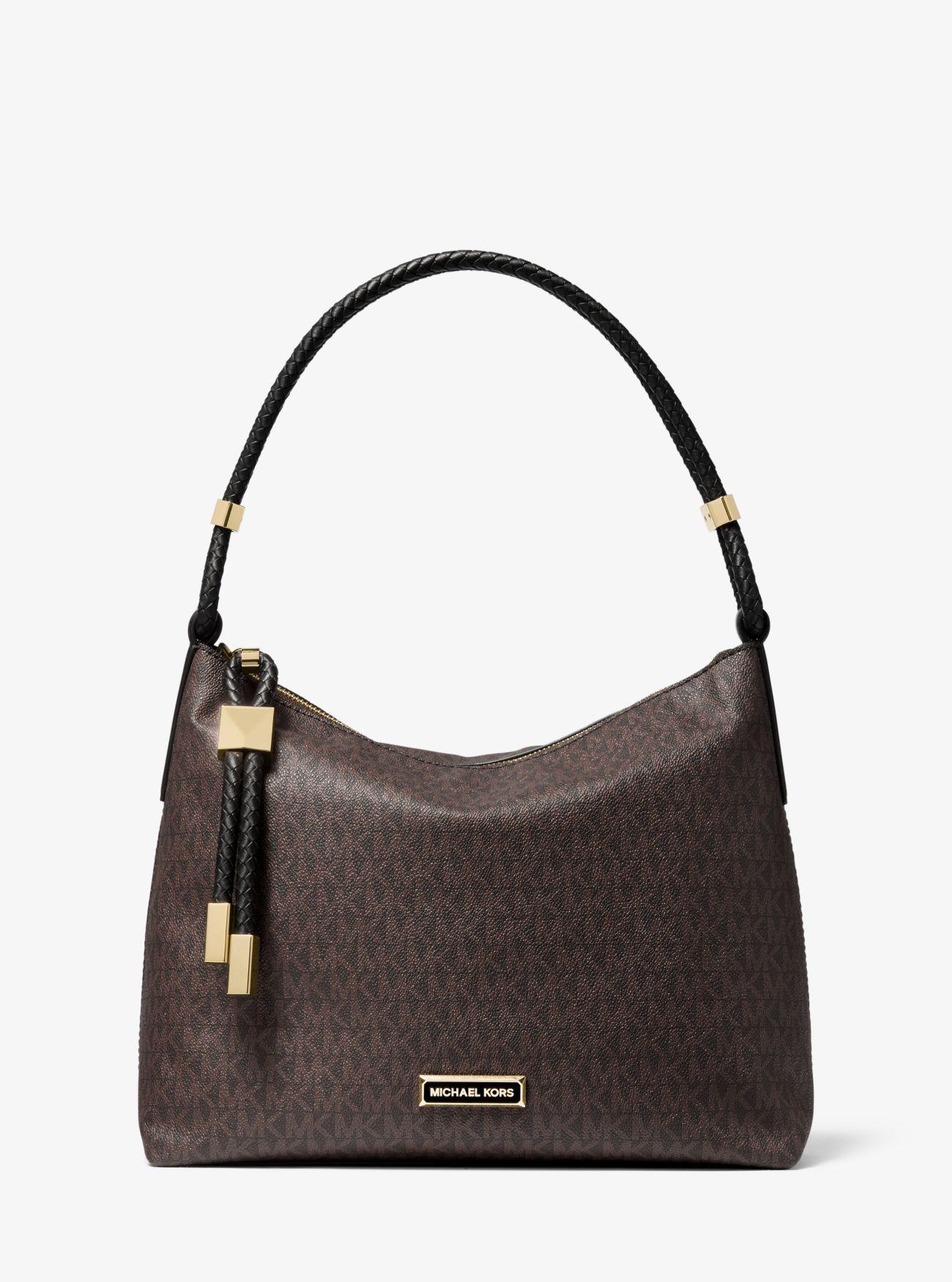 Michael Kors Lexington Medium Logo Shoulder Bag in Brown Lyst