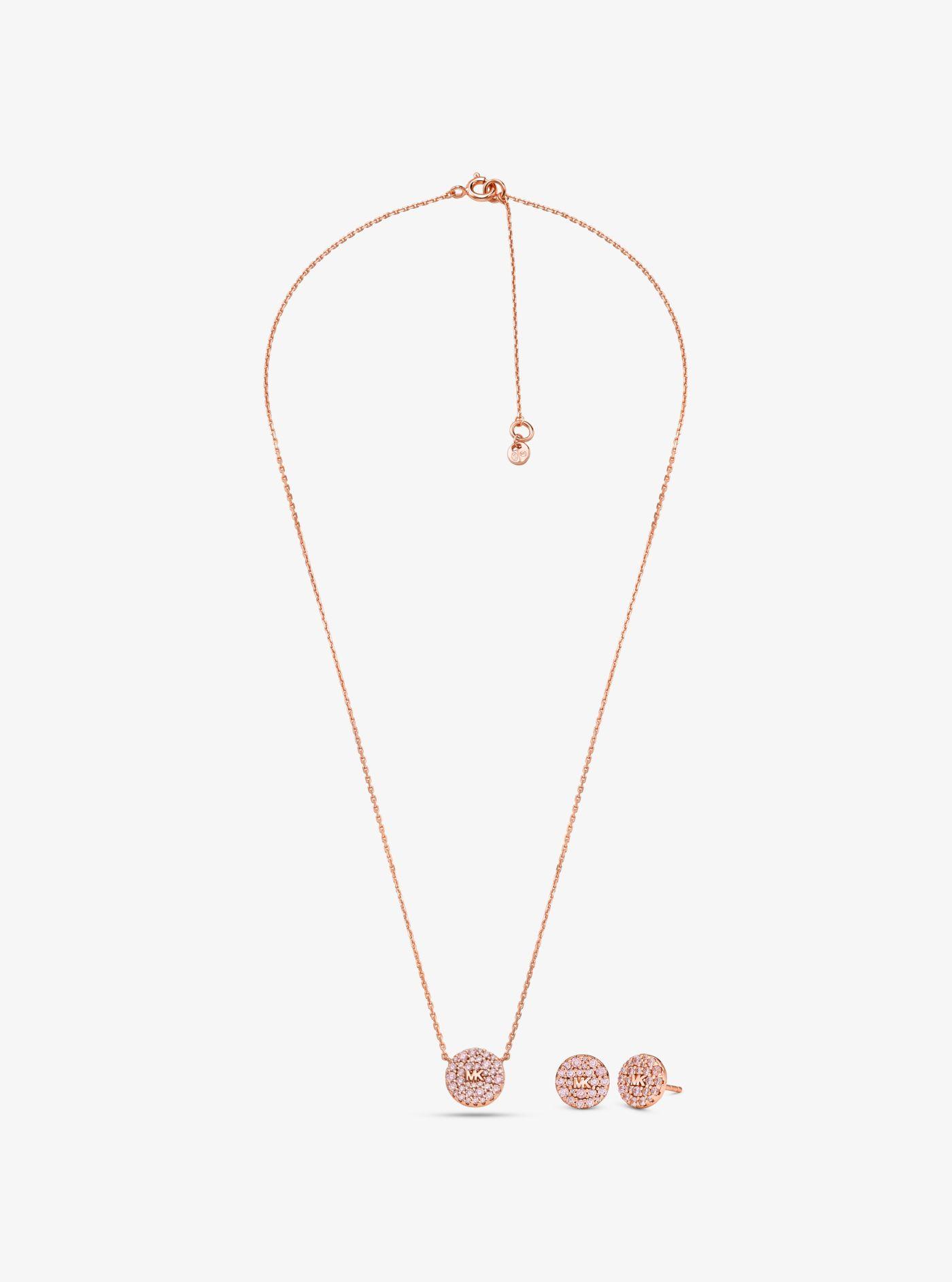 Michael kors rose gold sales necklace and earring set