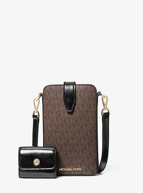 Michael Kors Jet Set Signature Logo Smartphone Crossbody Bag With Case For Apple Airpods Pro in Brown Lyst Canada