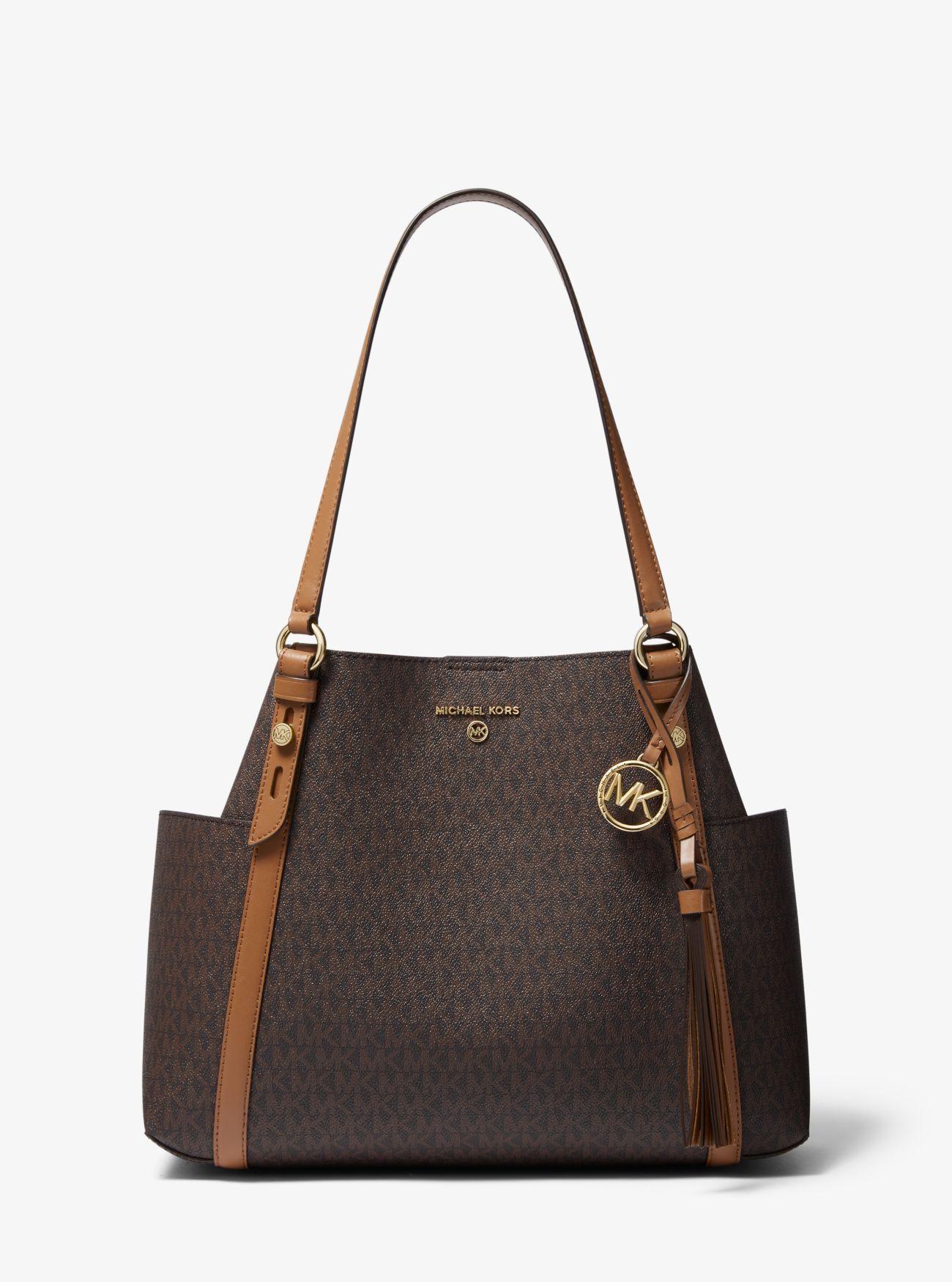Michael Kors Canvas Nomad Large Logo Tote Bag in Brown - Lyst