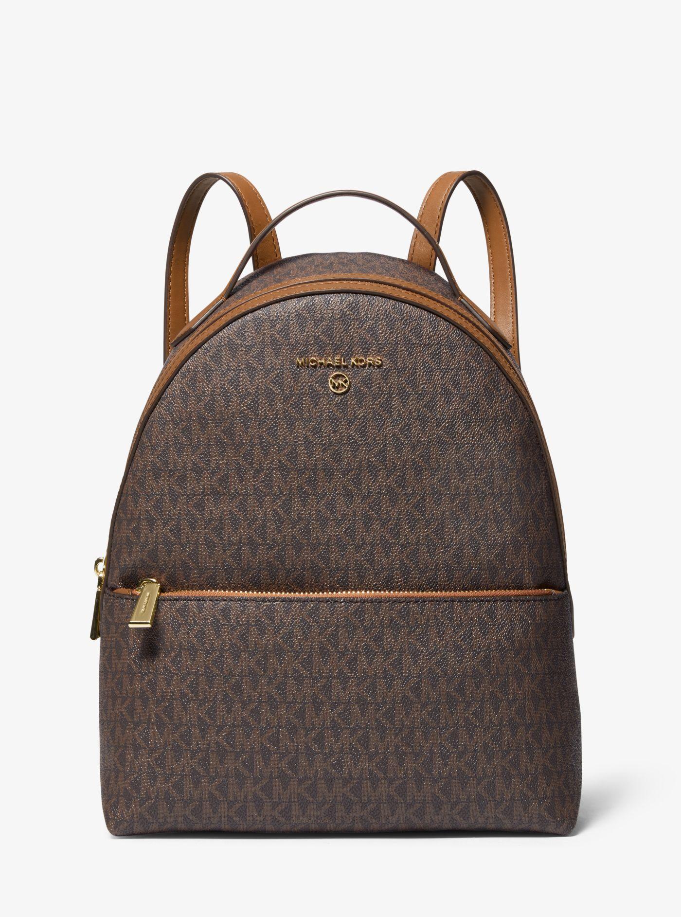 Michael Kors Valerie Medium Logo Backpack in Brown | Lyst