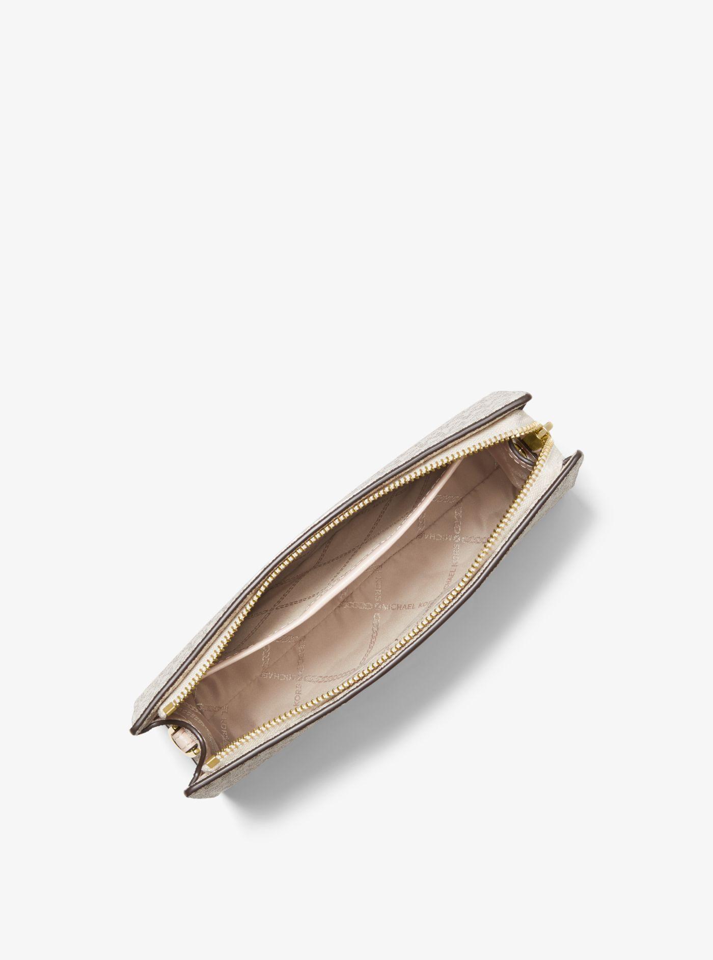 michael kors medium logo stripe zip pouch