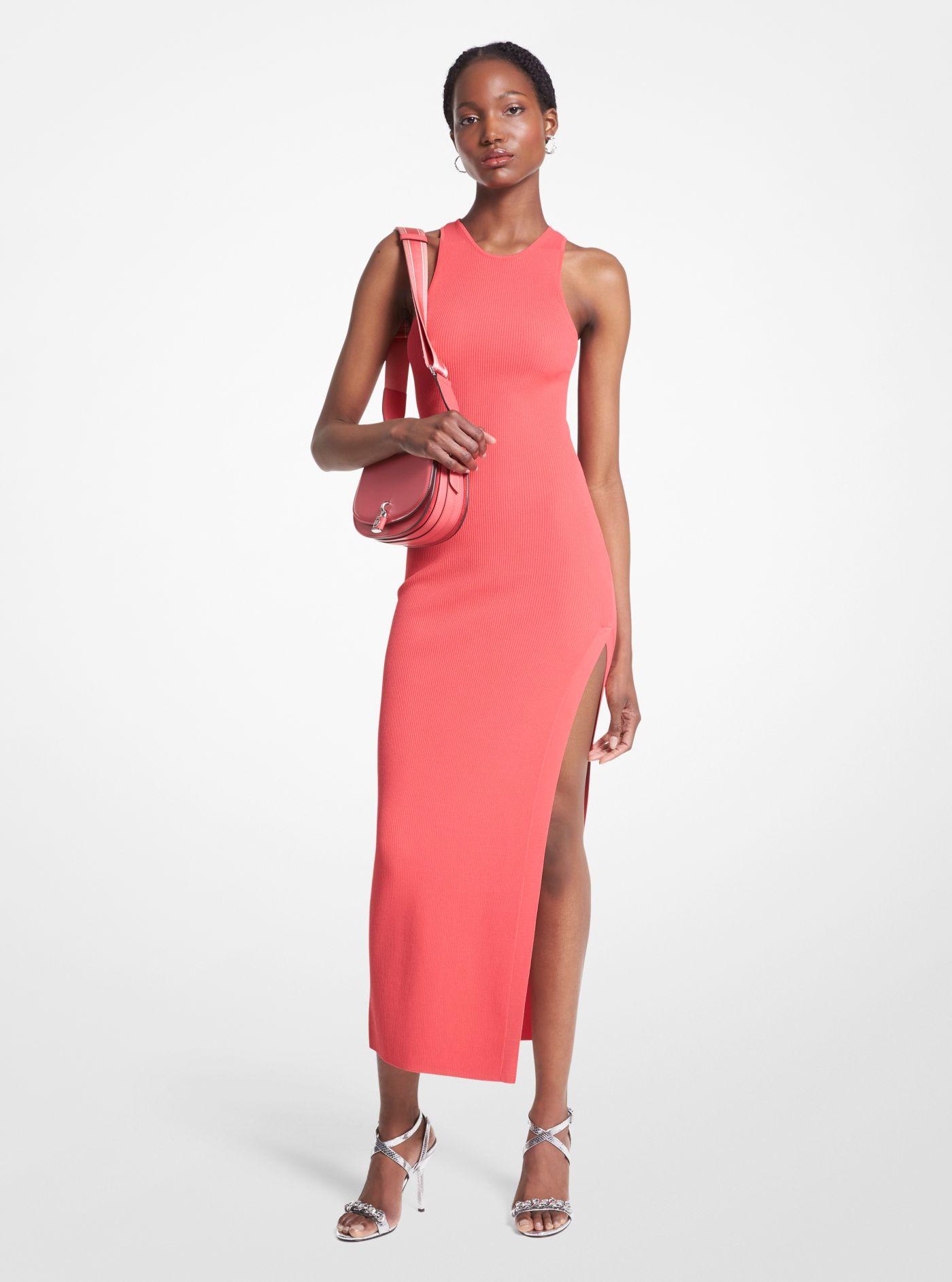 Michael Kors Ribbed Stretch Knit Tank Dress in Red Lyst