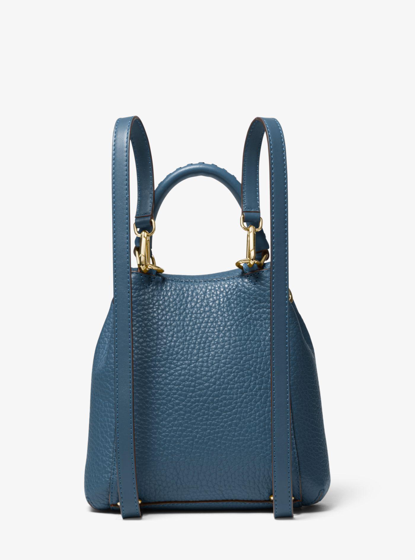 Michael Kors Viv Extra-small Pebbled Leather Backpack in Blue | Lyst