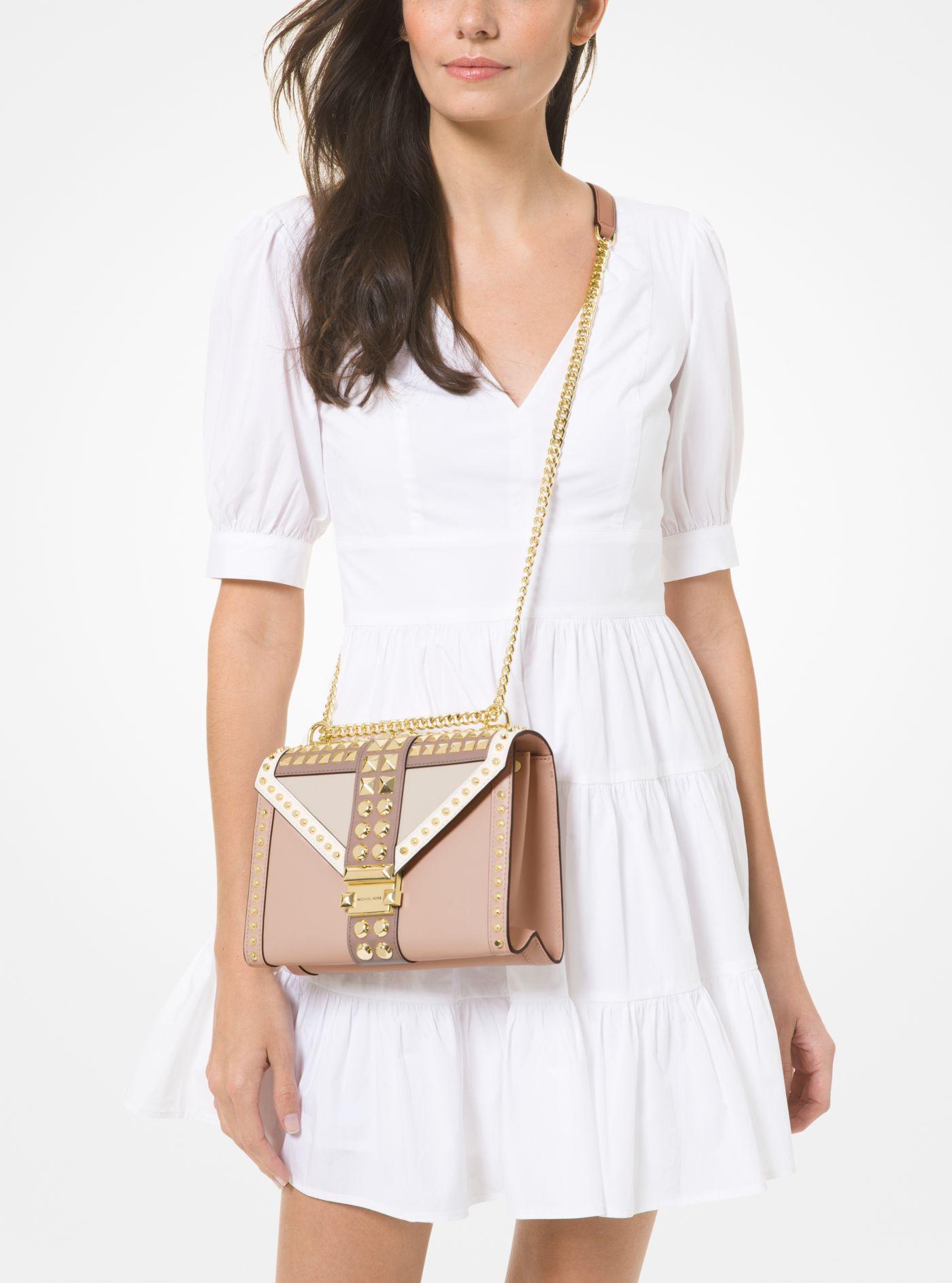 Michael Kors Whitney Large Studded Saffiano Leather Convertible Shoulder Bag 2024 www.alhudapk