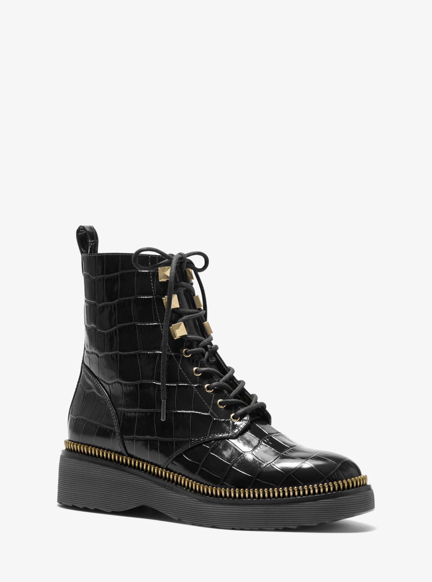 michael michael kors haskell glitter combat boot