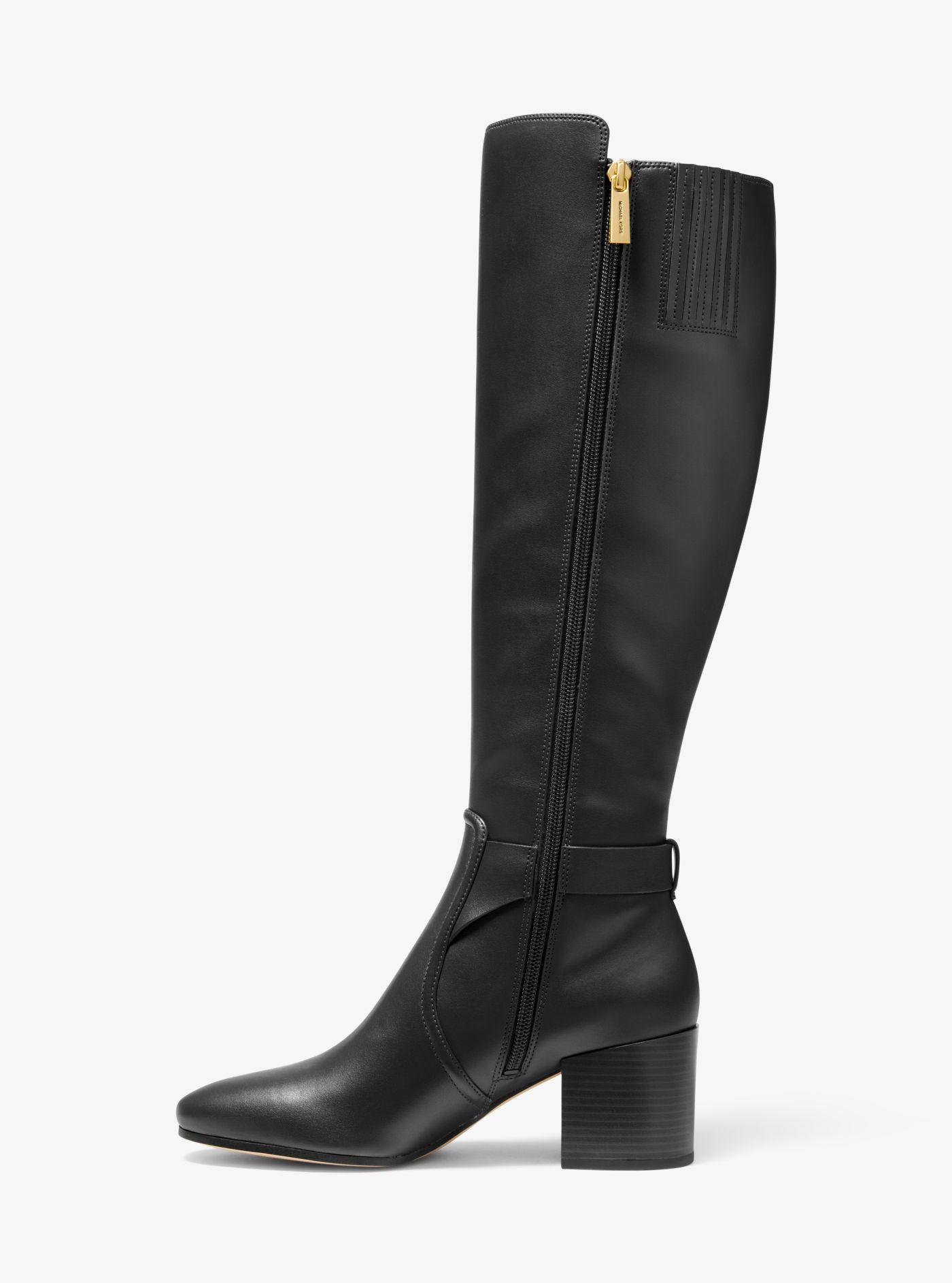 Michael Kors Carmen Faux Leather Riding Boot in Black | Lyst