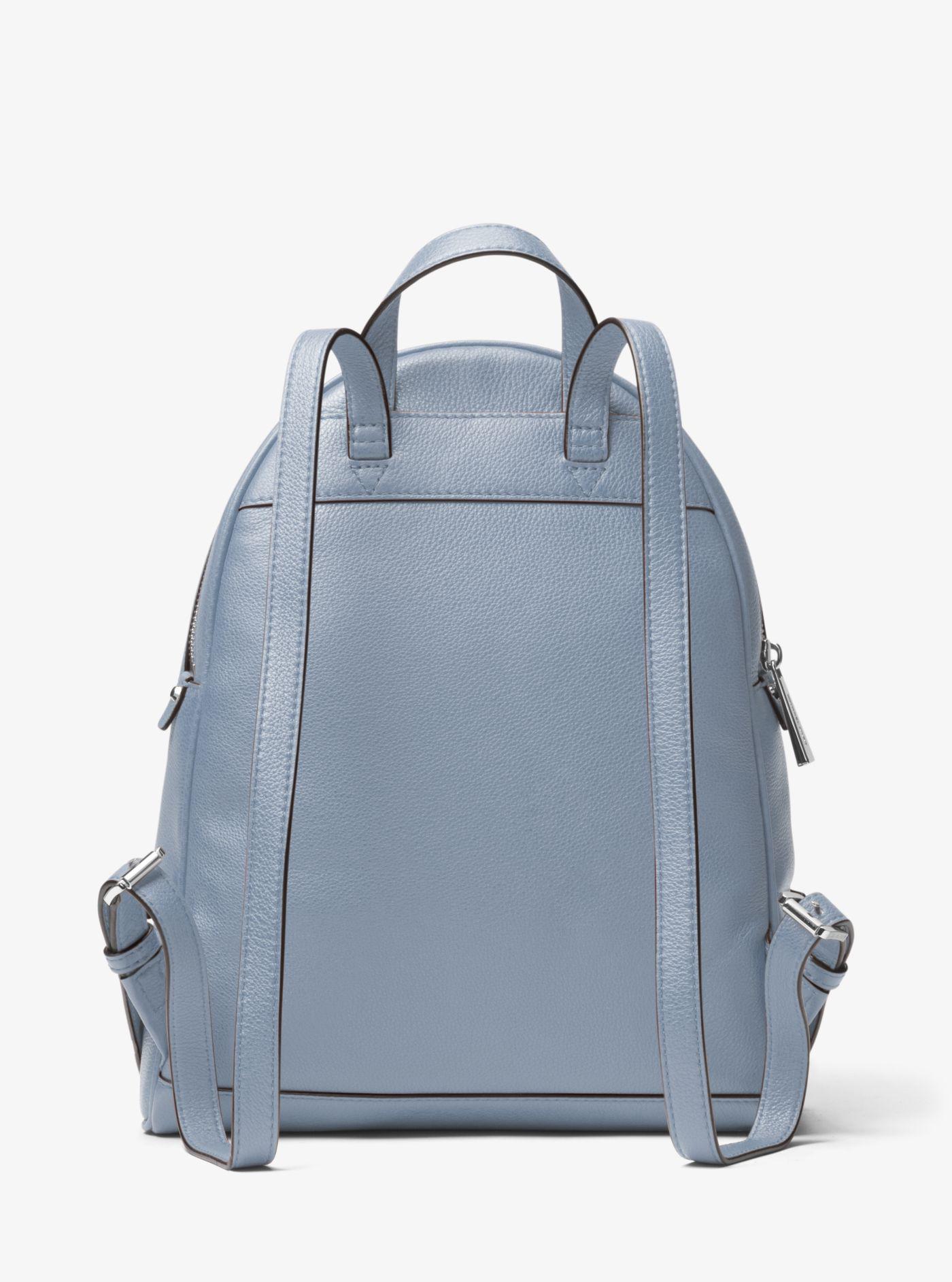 Michael Kors Rhea Medium Leather Backpack in Pale Blue (Blue) - Lyst