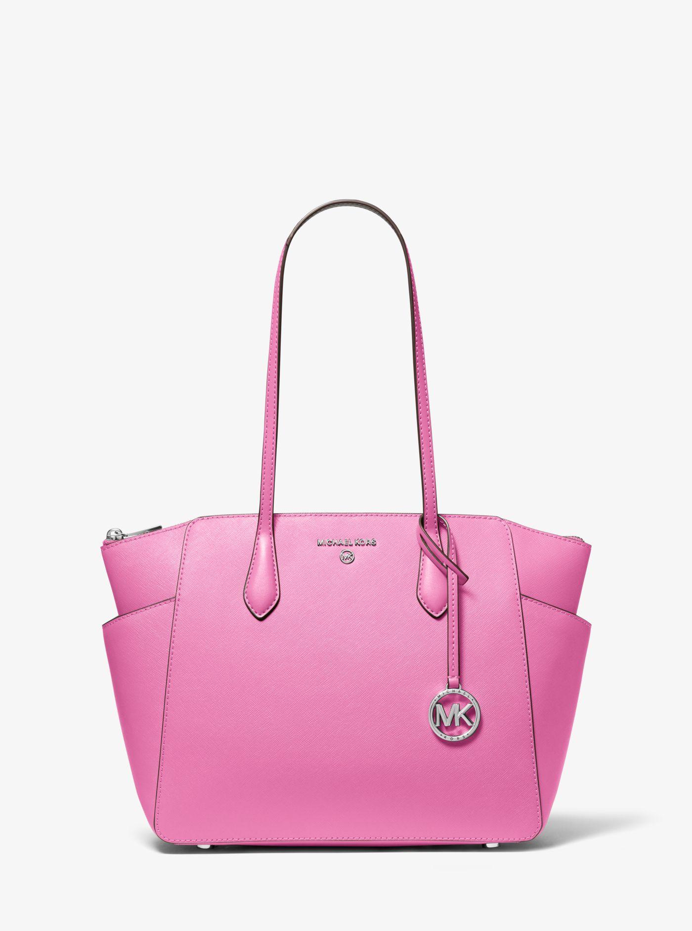 Michael Kors Marilyn Medium Saffiano Leather Tote Bag in Pink | Lyst