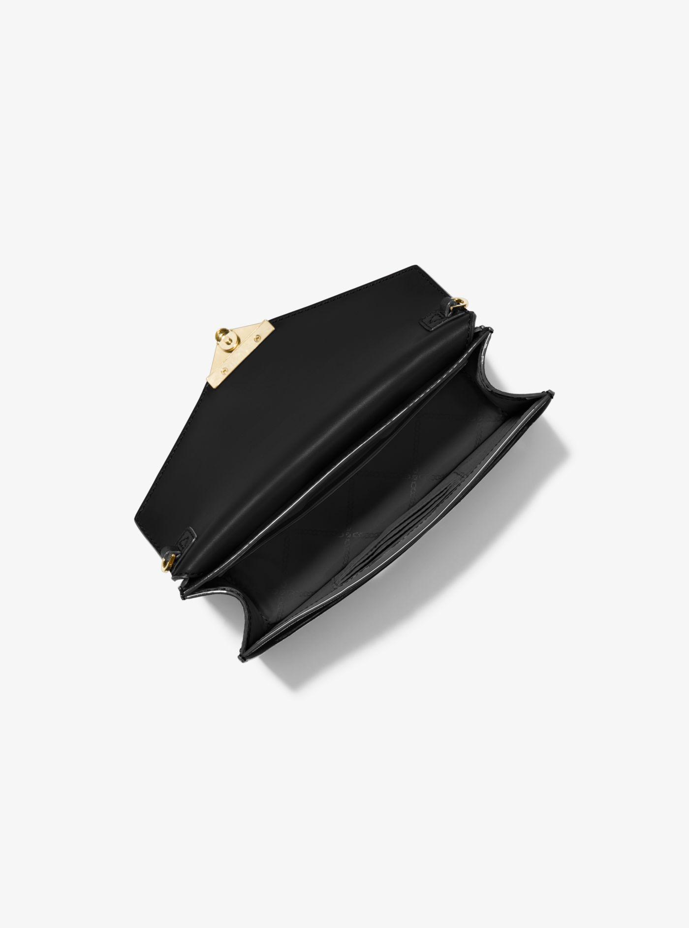 Michael Kors Grace Medium Patent Leather Envelope Clutch in Black - Lyst