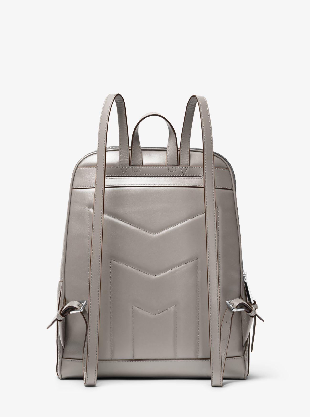 michael kors grey leather backpack