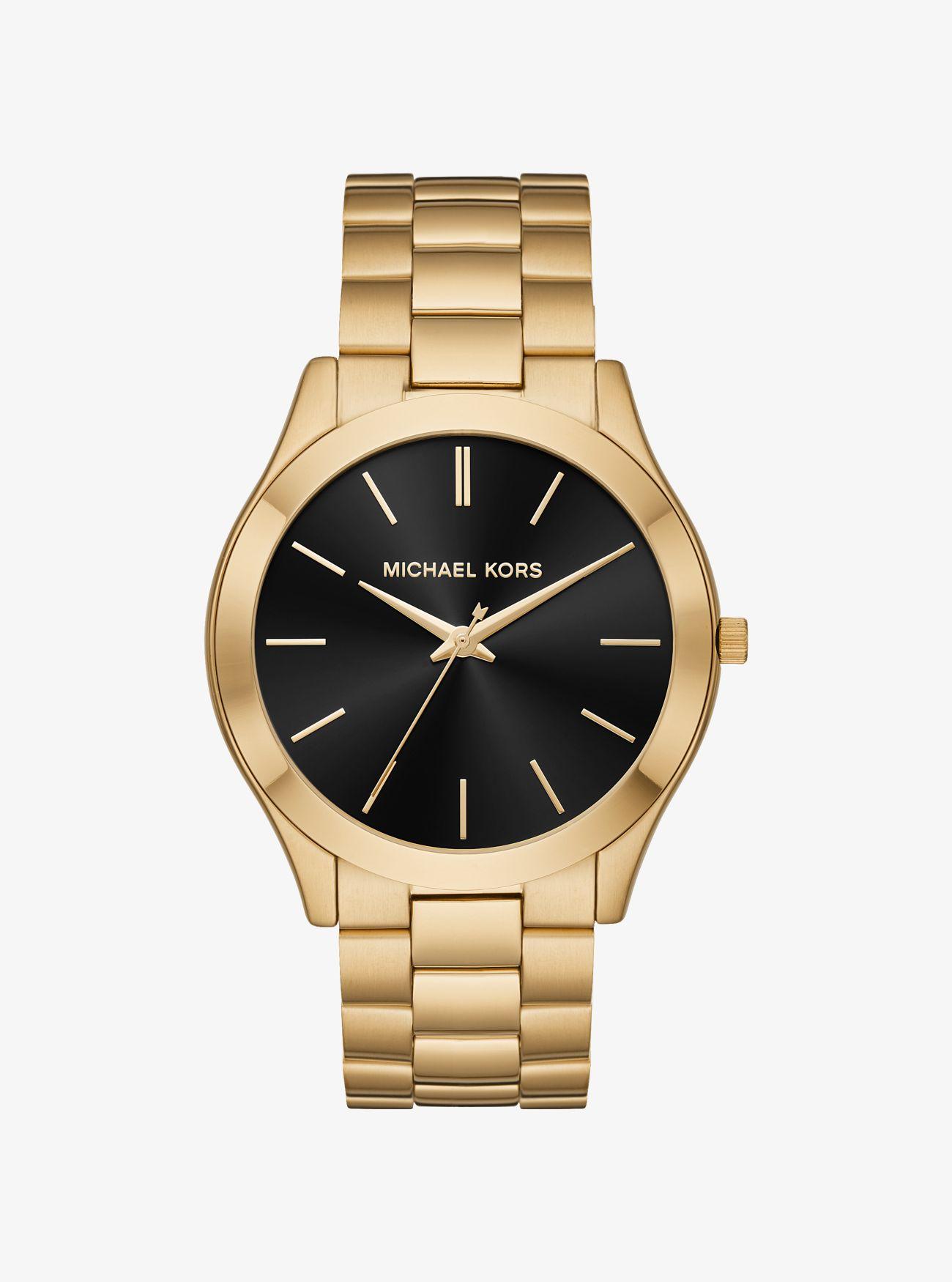 Michael Kors Oversized Slim Runway Goldtone Watch in Metallic for Men