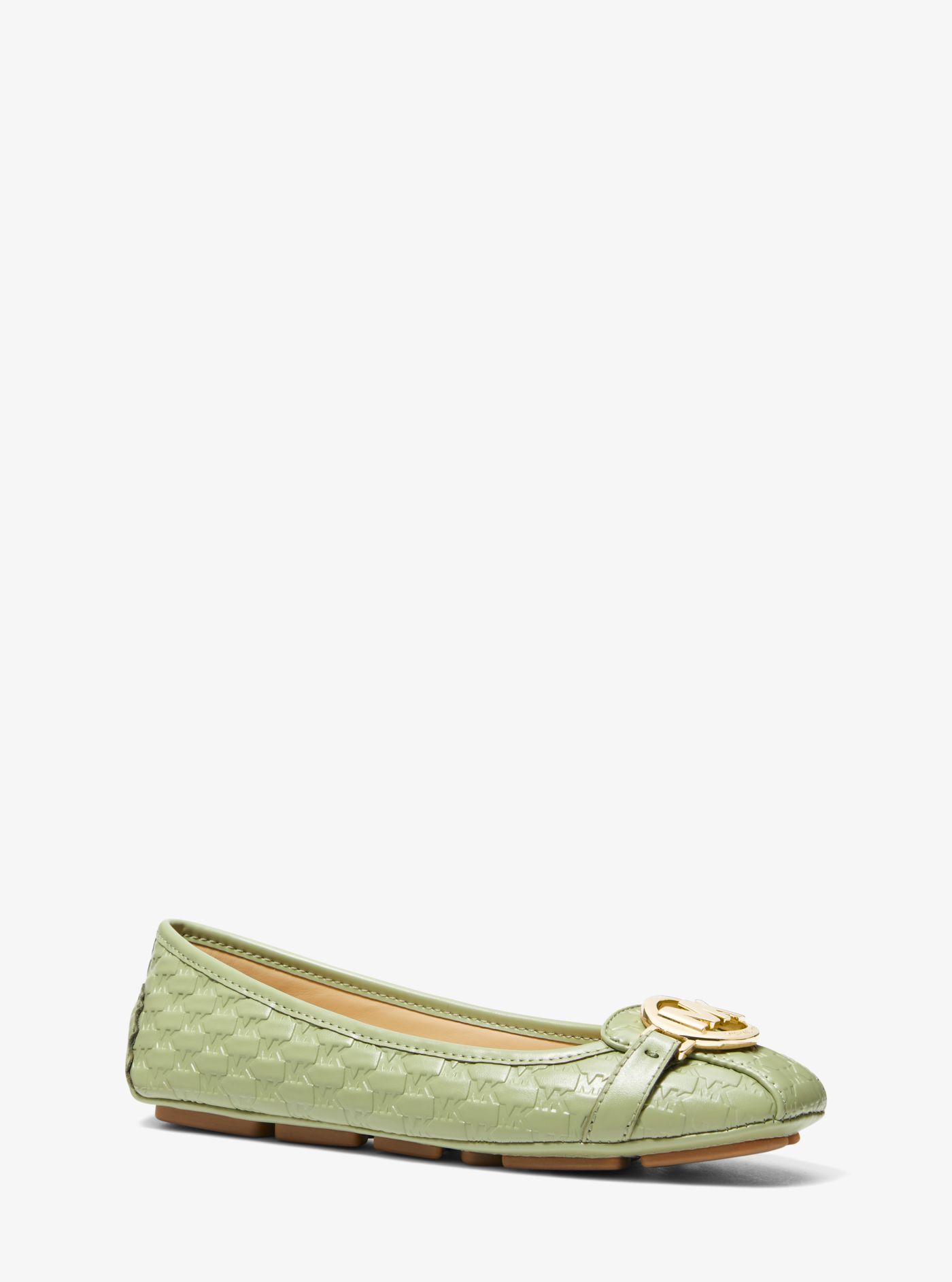 Michael Kors Fulton Logo Embossed Faux Leather Moccasin in Green | Lyst