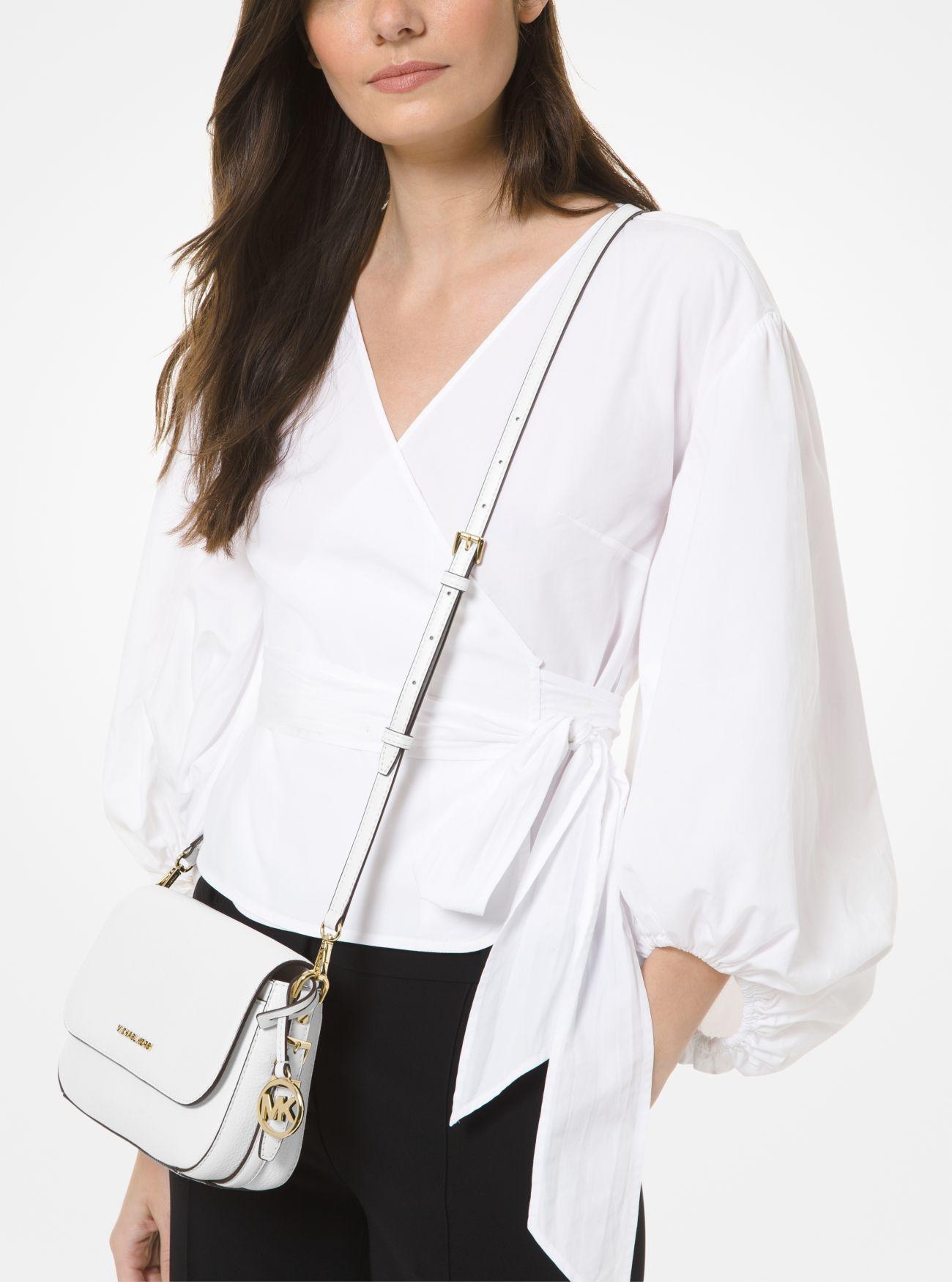 Pebbled Leather Crossbody Bag MK Bedford Shoulder Bag Michael