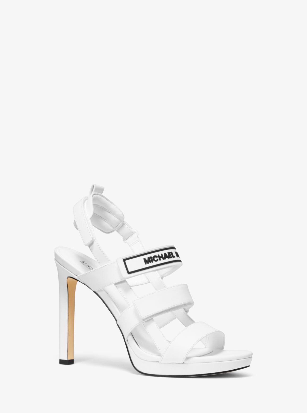 Michael Kors Leather Demi White Sandals 