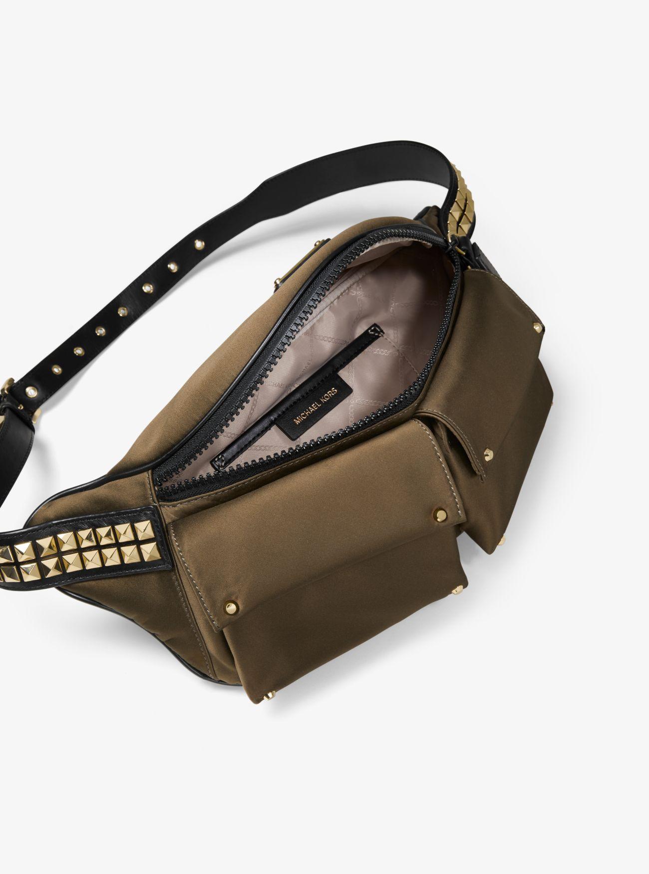 olivia large studded satin belt bag