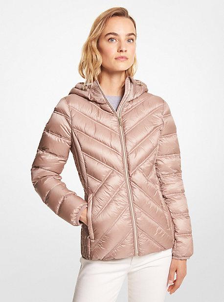 Michael Kors Nylon Packable Hooded Jacket in Pink Lyst