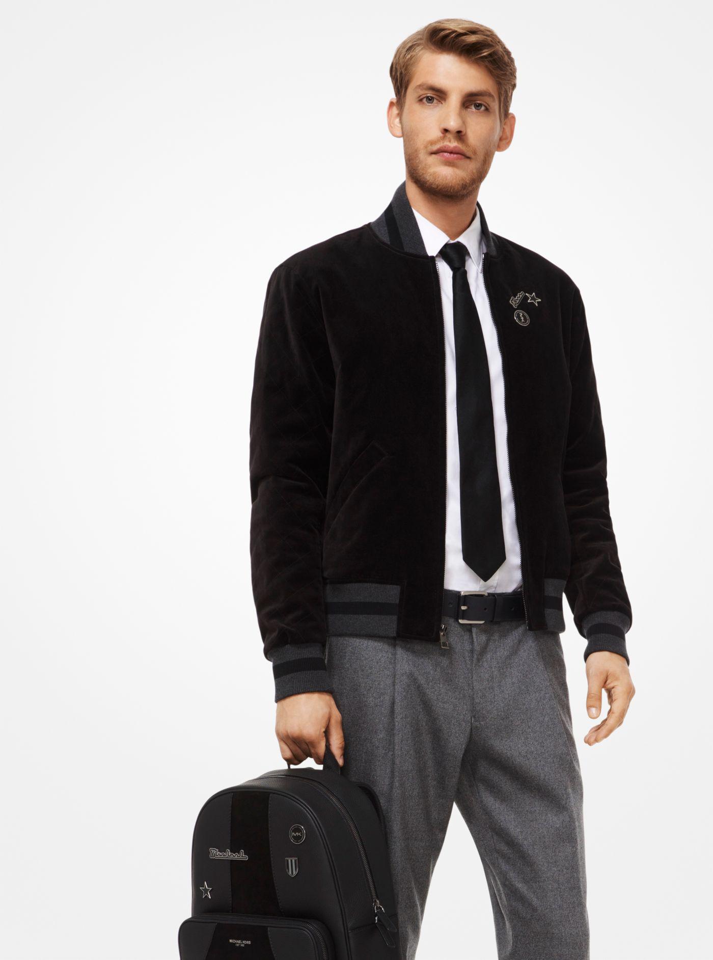 michael kors men's ombre check bomber jacket