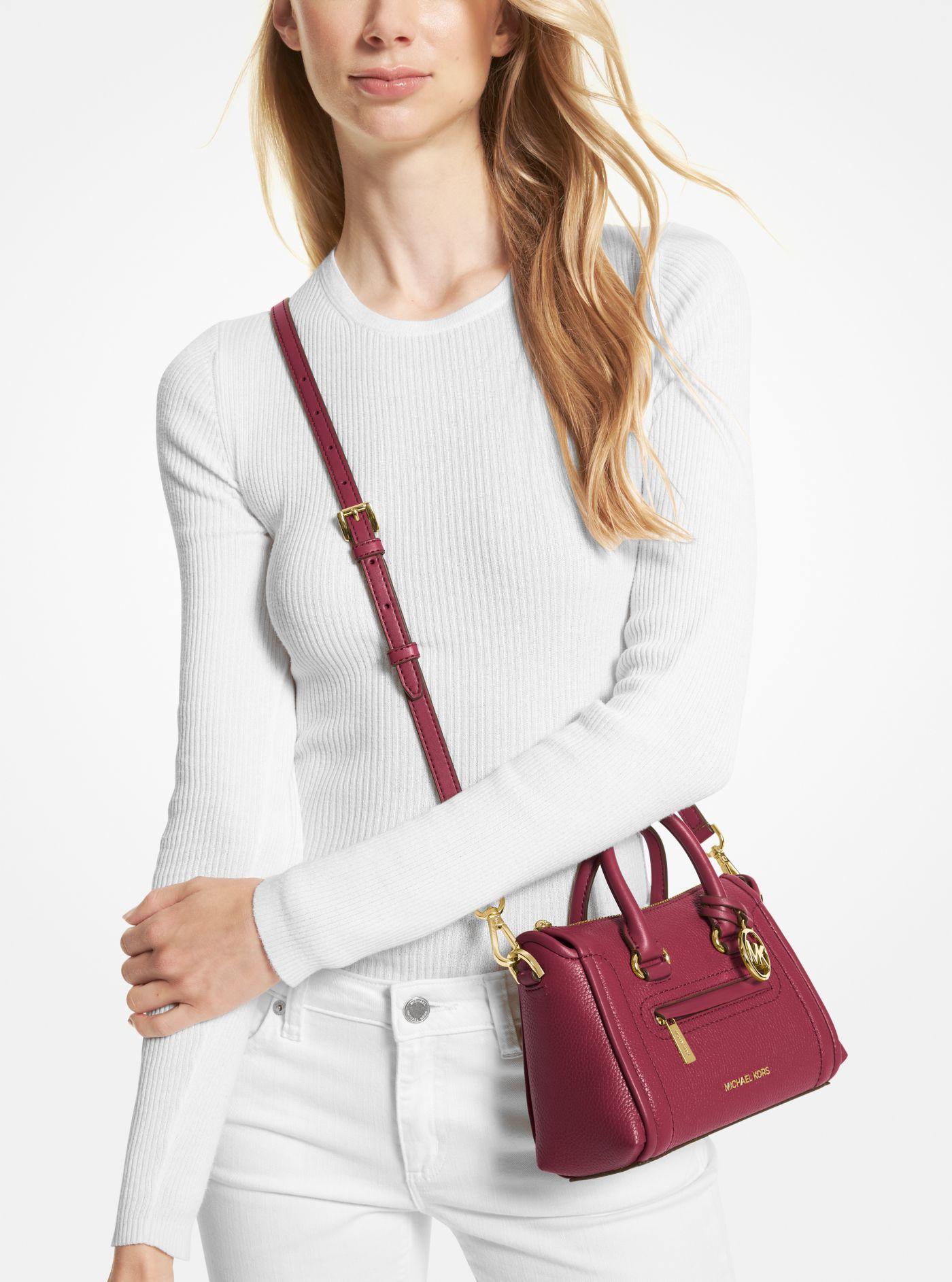 carine small pebbled leather satchel