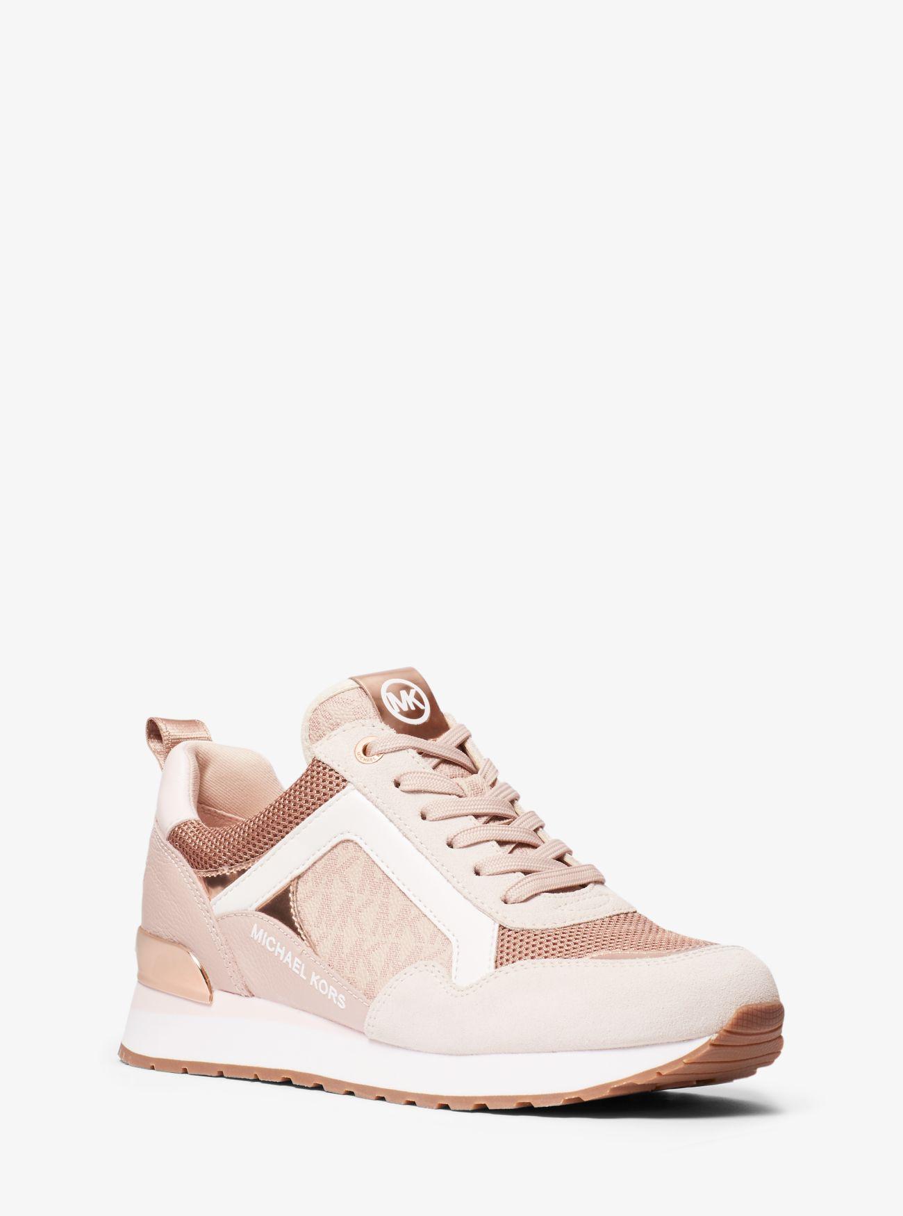 Michael Kors Wilma Suede And Logo Trainer in Pink | Lyst
