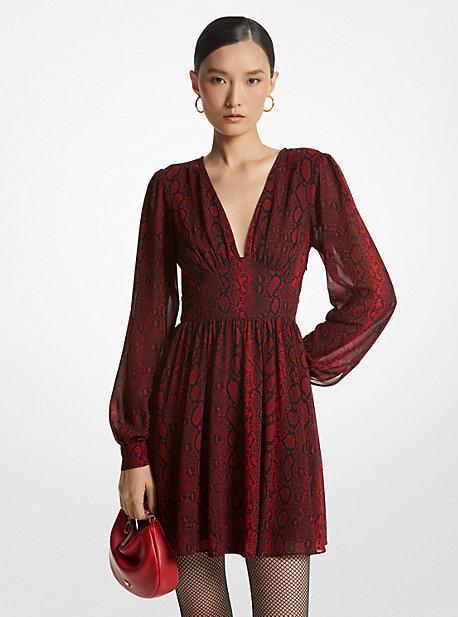 Red snakeskin dress deals