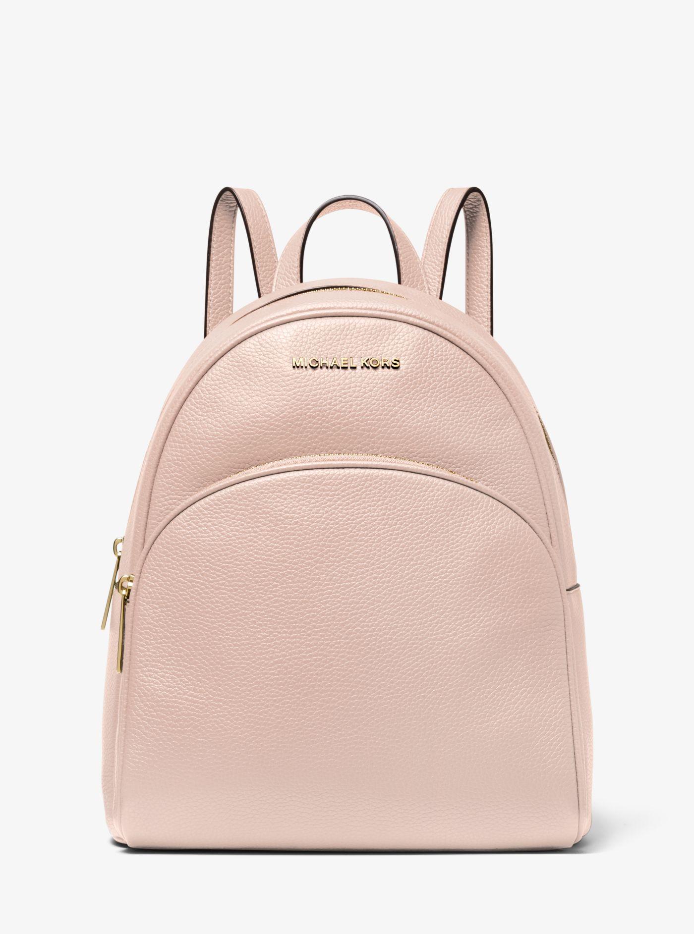 Michael Kors Abbey Medium Pebbled Leather Backpack in Pink | Lyst
