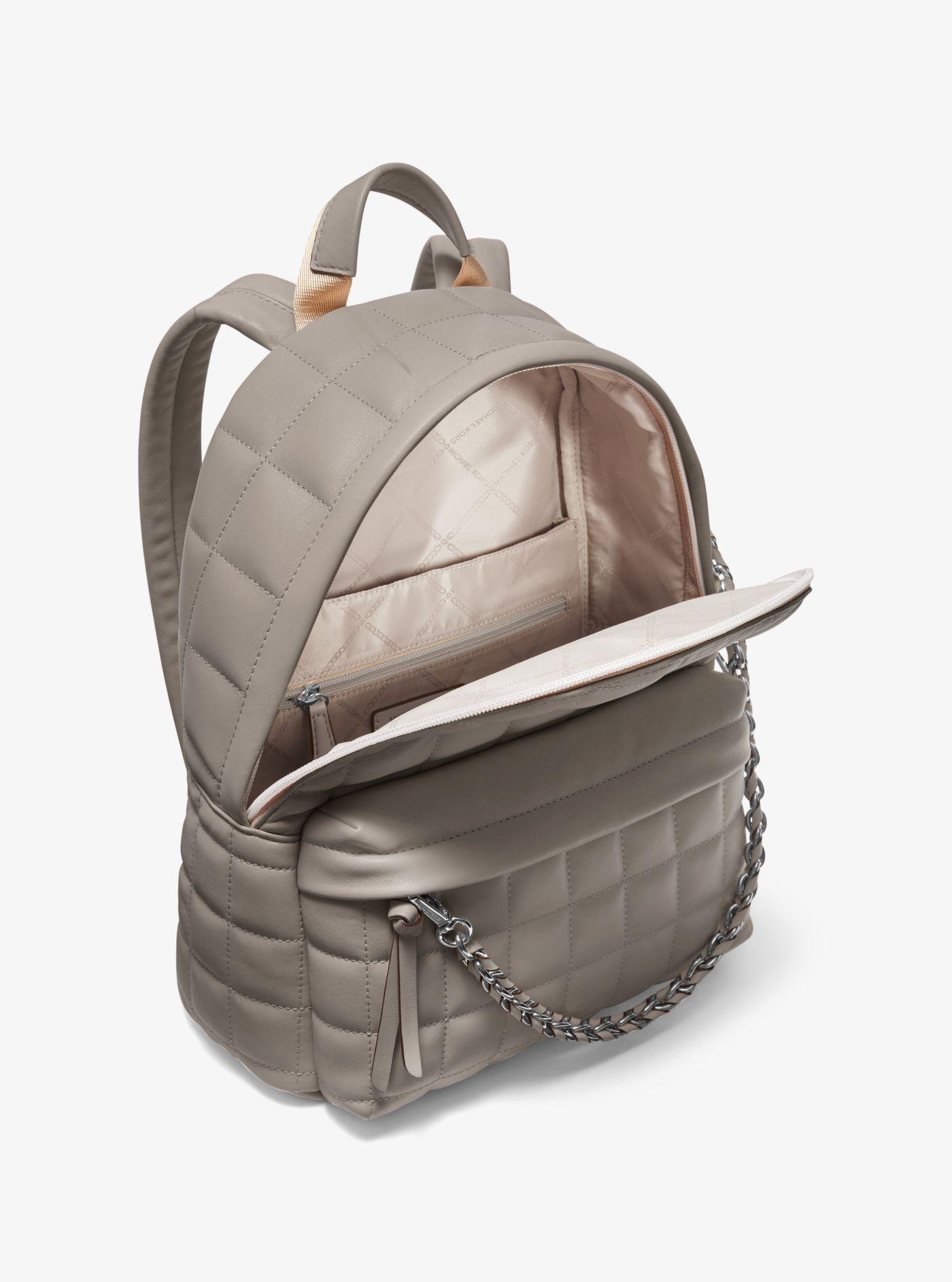 michael kors grey leather backpack