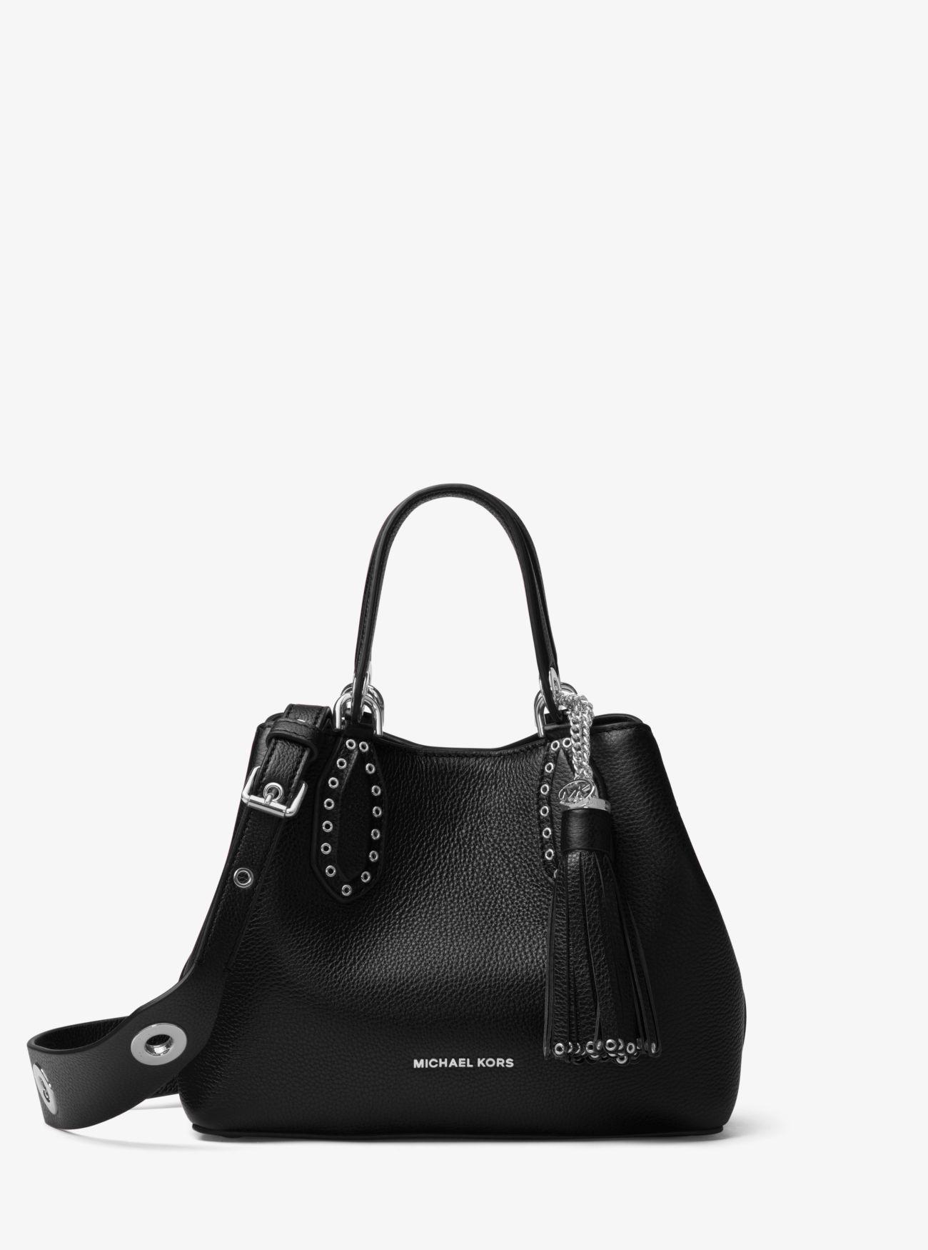 michael kors brooklyn small leather satchel