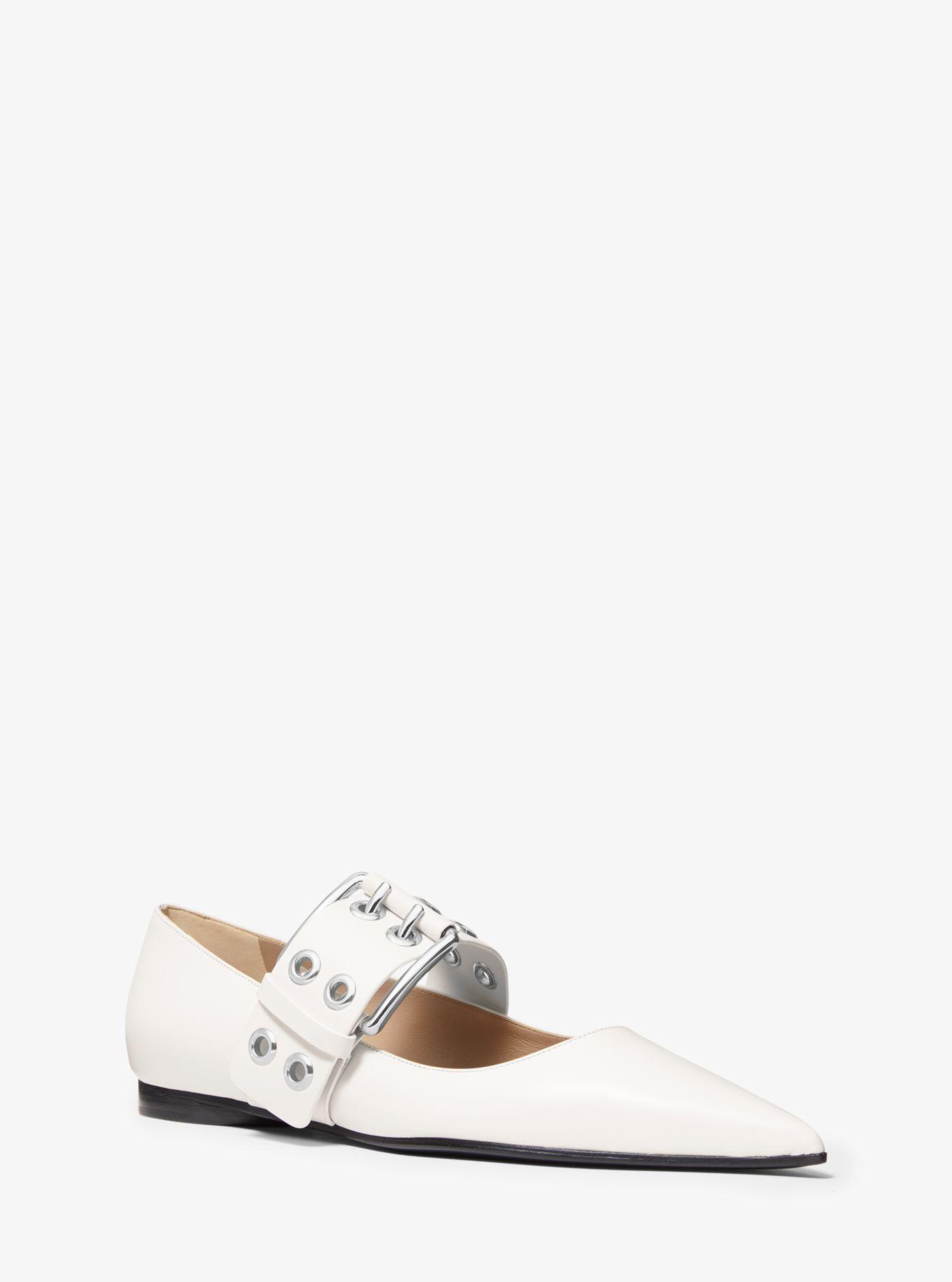 Michael kors fulton flats white sale
