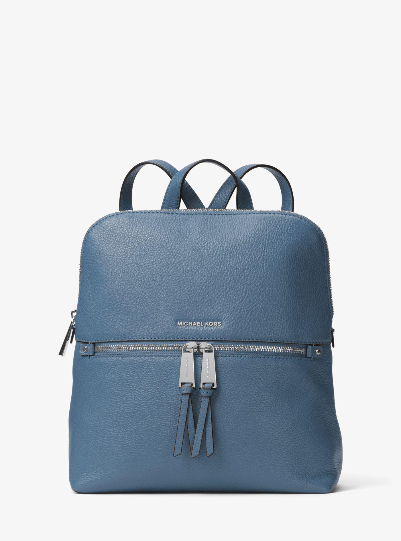rhea medium slim leather backpack
