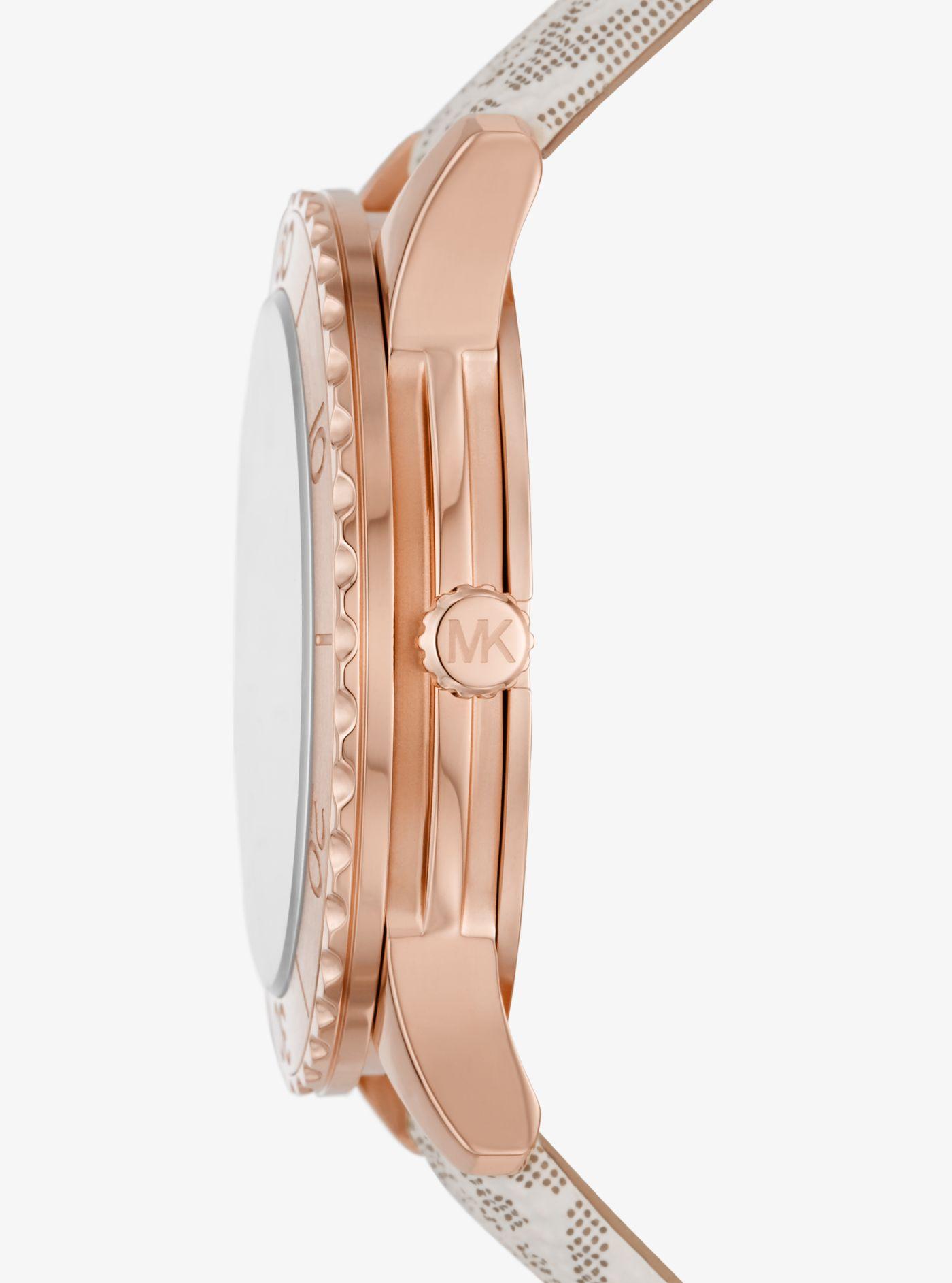Oversized Runway Dive Pavé Rose Gold-tone And Logo Watch