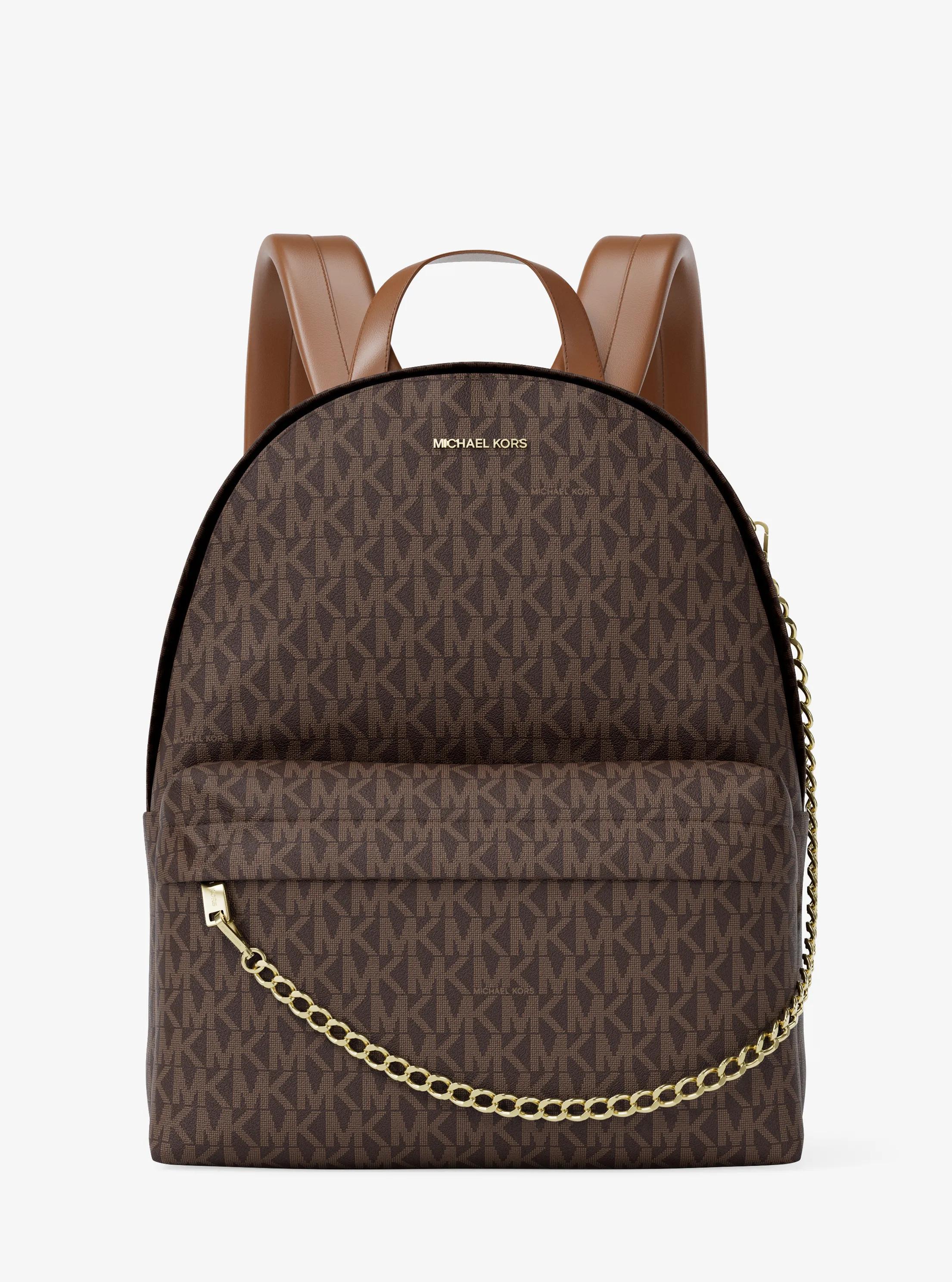 Michael Kors Slater Large Signature Logo Backpack in Brown | Lyst