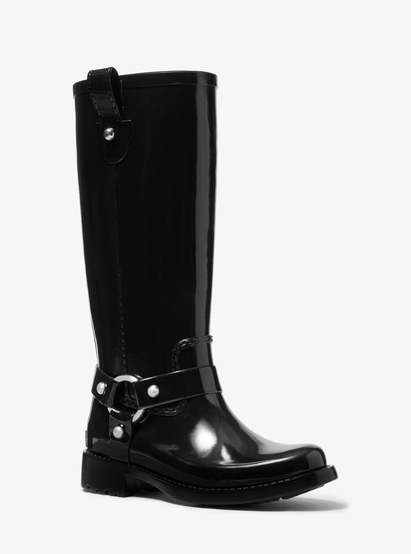 Michael Kors Stormy Rubber Knee Rain Boot in Black | Lyst