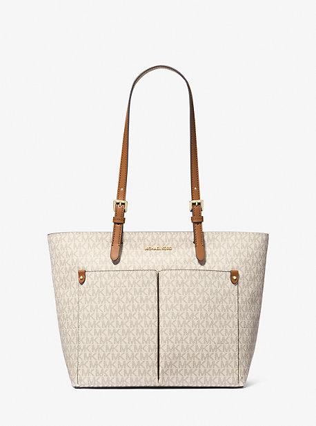 Michael Kors Jet Set Medium Logo Pocket Tote Bag in Natural Lyst