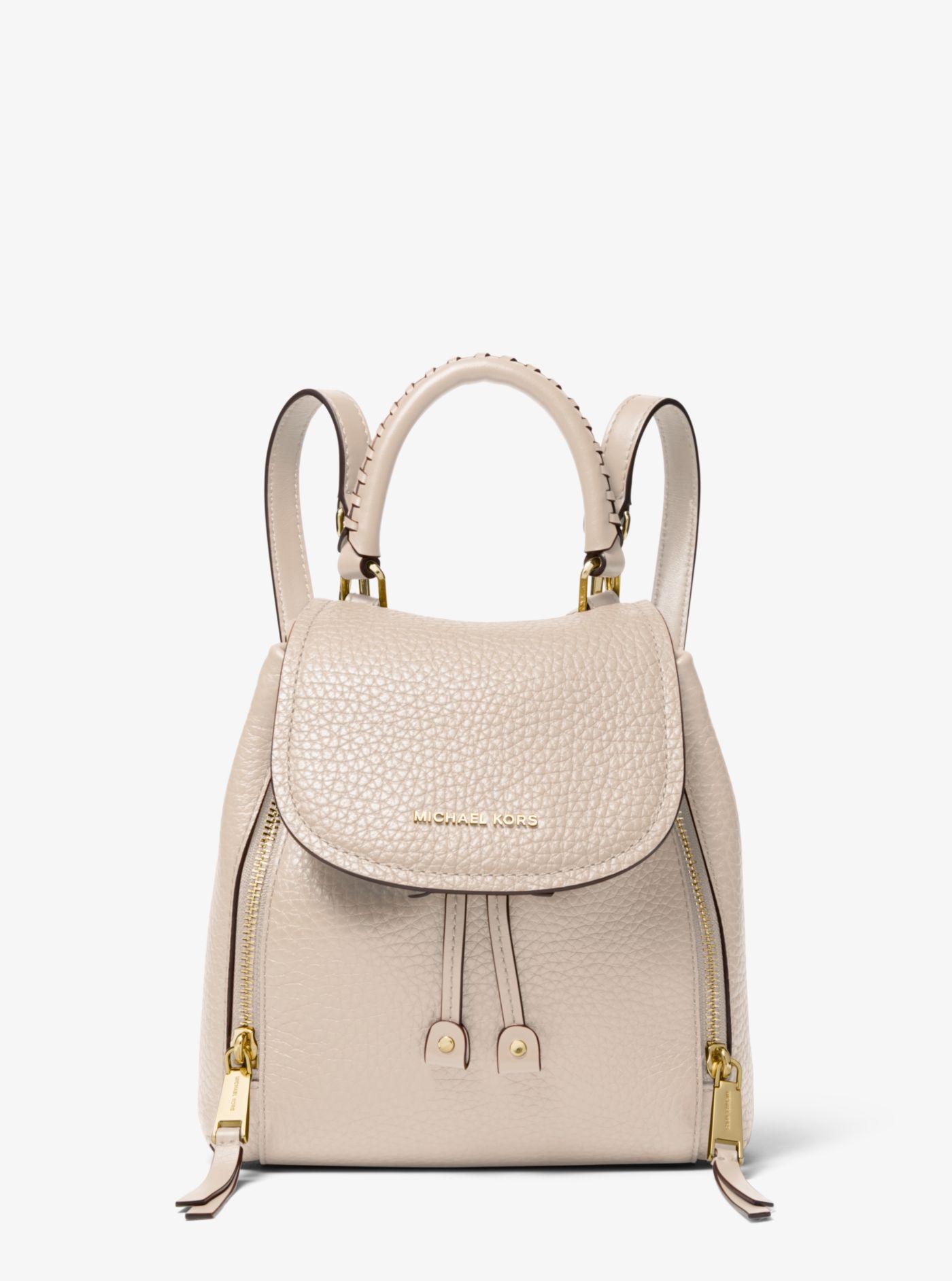 Michael Kors Viv Extra-small Pebbled Leather Backpack in Natural | Lyst