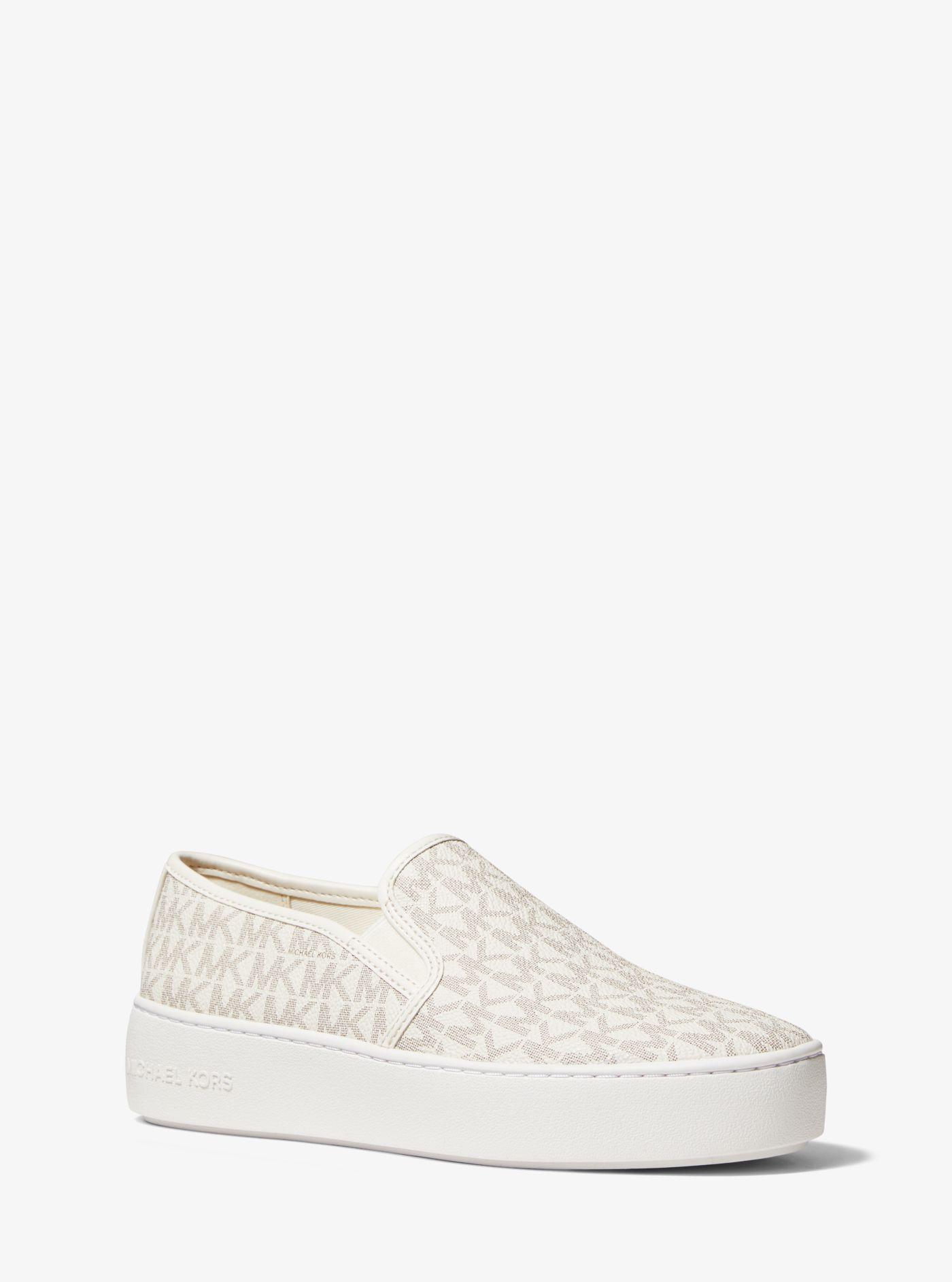 Michael Kors Teddi Logo Slip-on Platform Sneaker in White | Lyst Australia