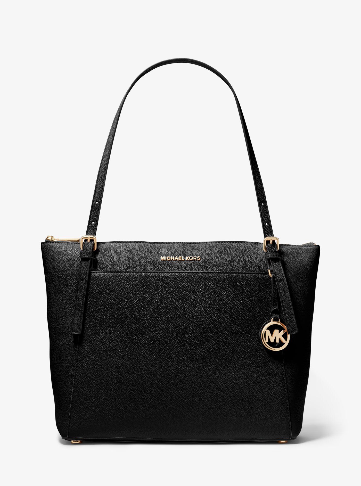 Michael Kors Voyager Large Pebbled Leather Tote Bag in Black Lyst