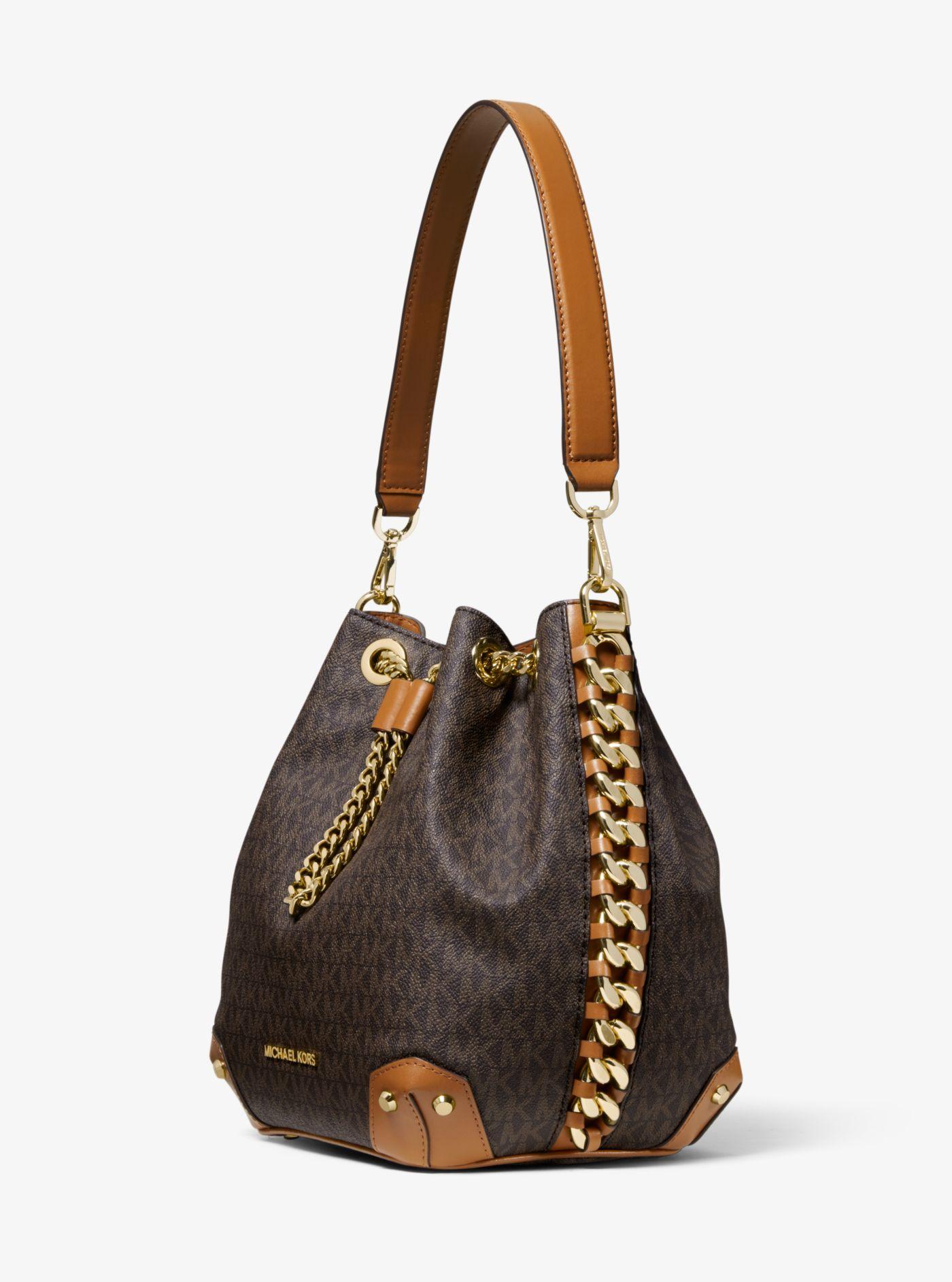 Sac seau Alanis de taille moyenne avec logo Michael Kors en coloris Marron Lyst