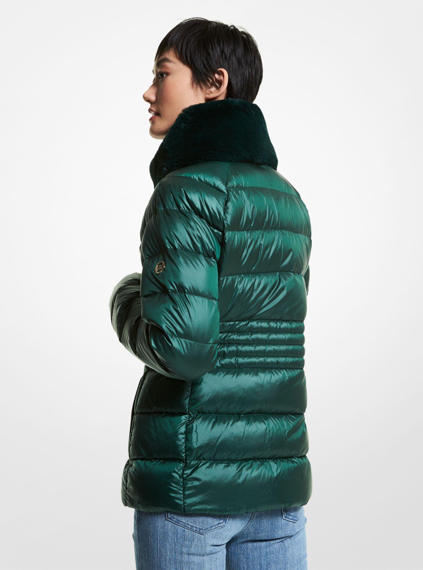 michael kors green puffer coat
