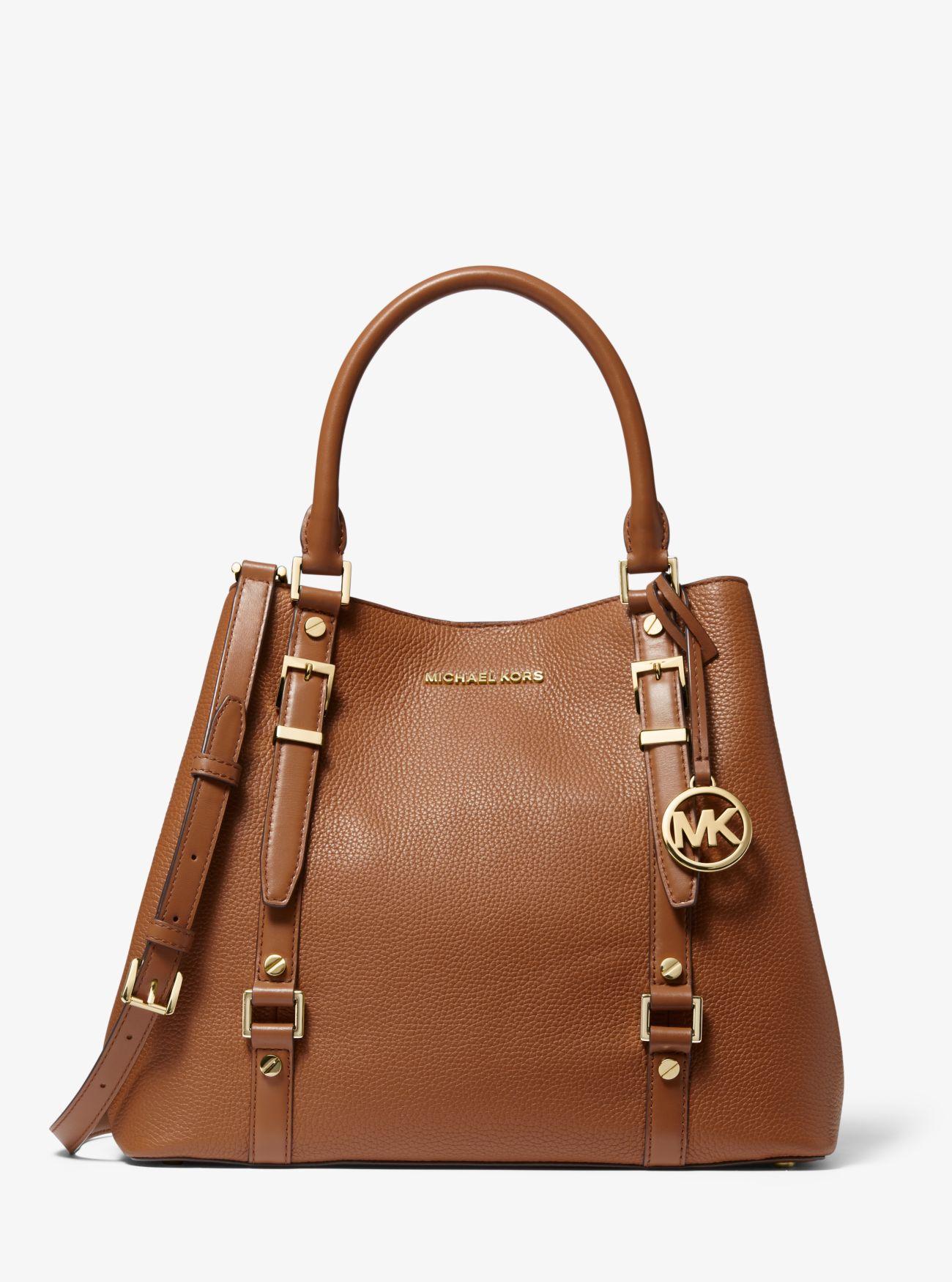 MICHAEL Michael Kors Bedford Legacy Large Pebbled Leather Tote Bag in Brown - Lyst