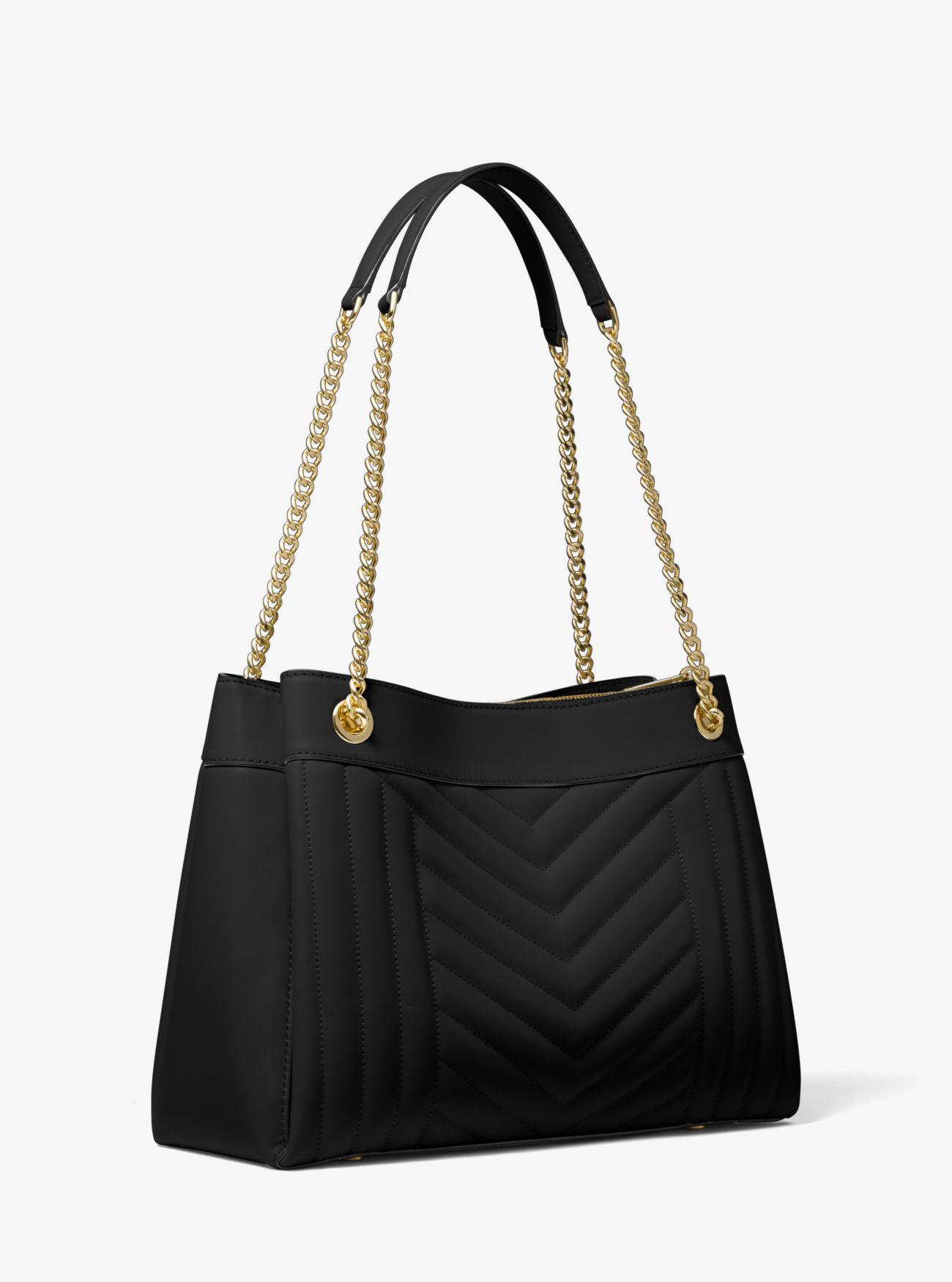 Michael Kors Susan Medium Quilted Leather Shoulder Bag in Black Lyst UK