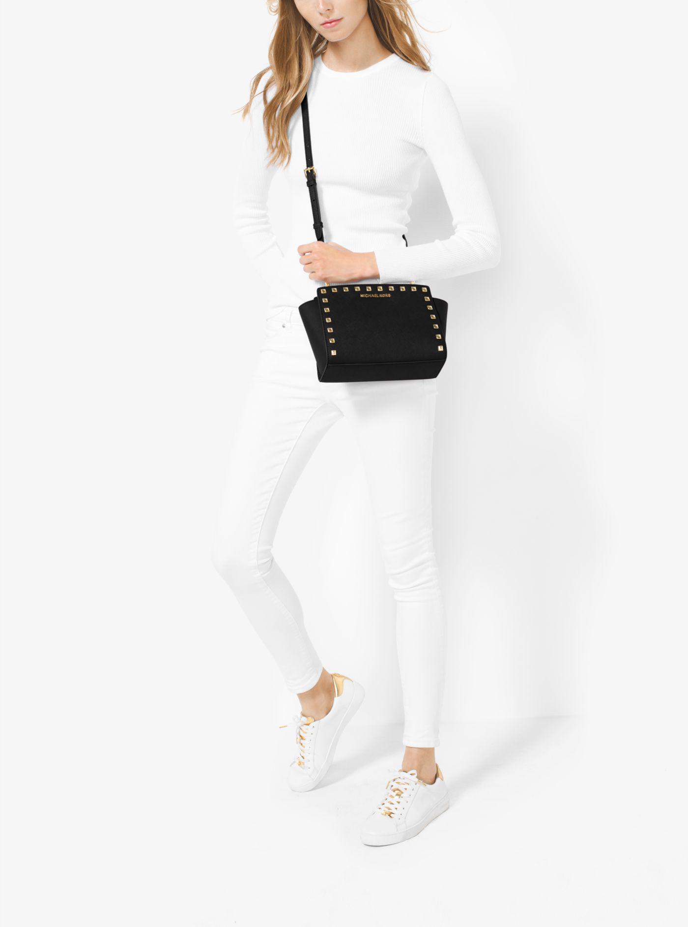 selma medium metallic leather crossbody