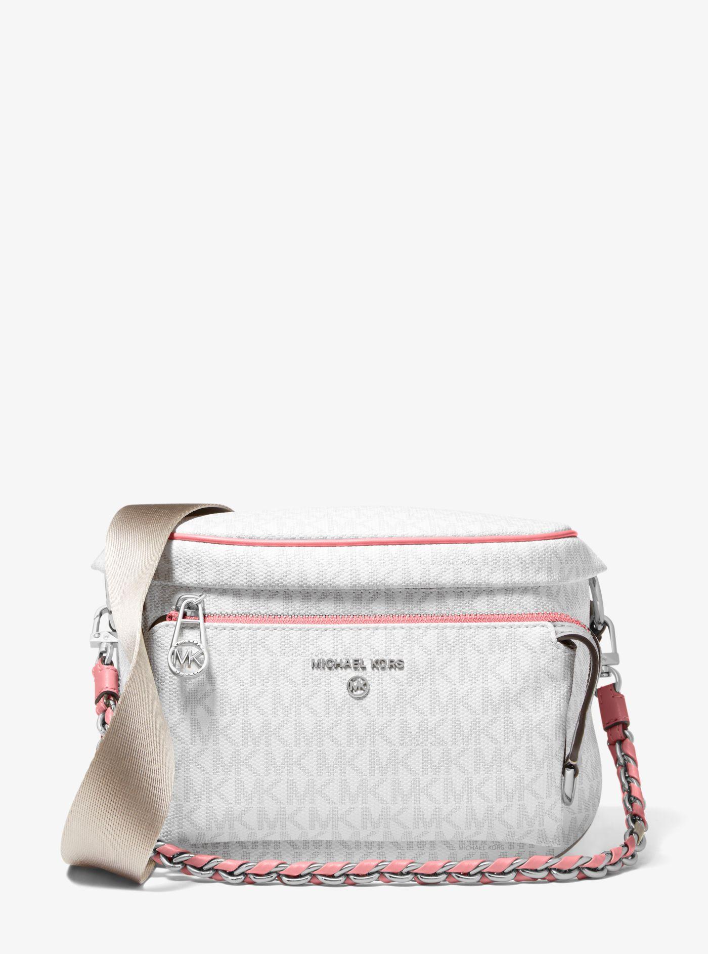 mk white sling bag